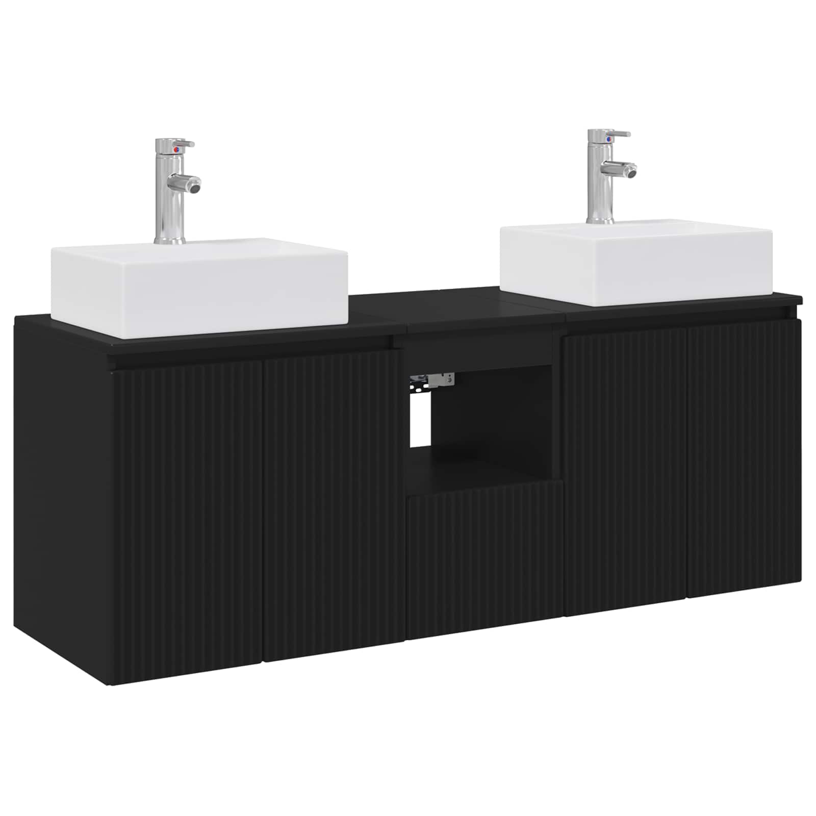 Vonios spintos komplektas 3 vnt. Juoda 49,5 x 41 x 62,5 cm