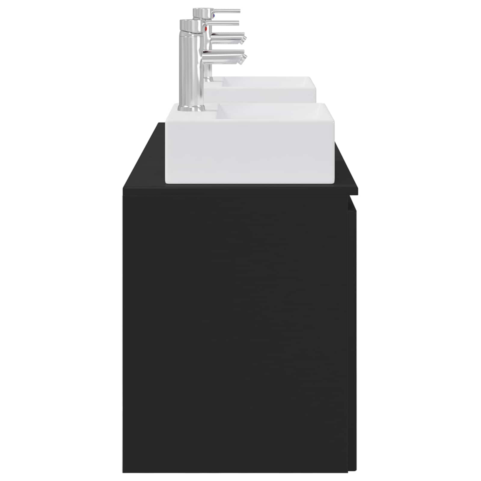 Vonios spintos komplektas 3 vnt. Juoda 49,5 x 41 x 62,5 cm