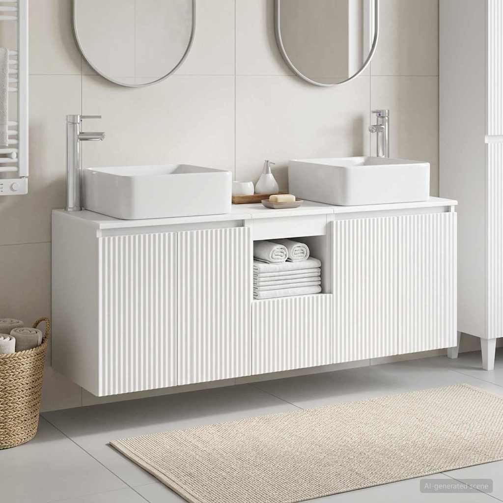 Vonios spintos komplektas 3 vnt. Balta 53 x 35 x 63 cm