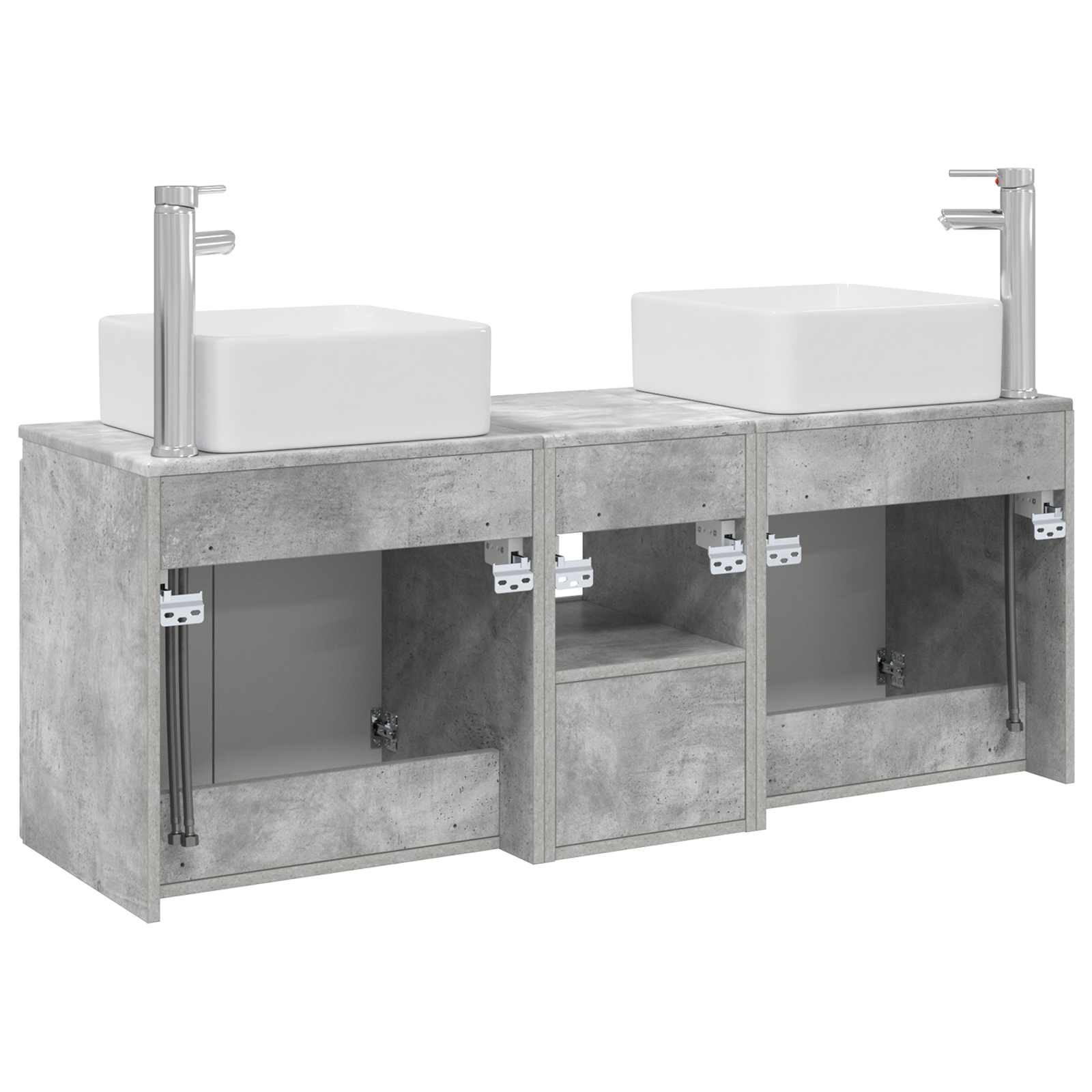 Vonios spintos komplektas 3 vnt. Betono pilka 53 x 35 x 63 cm