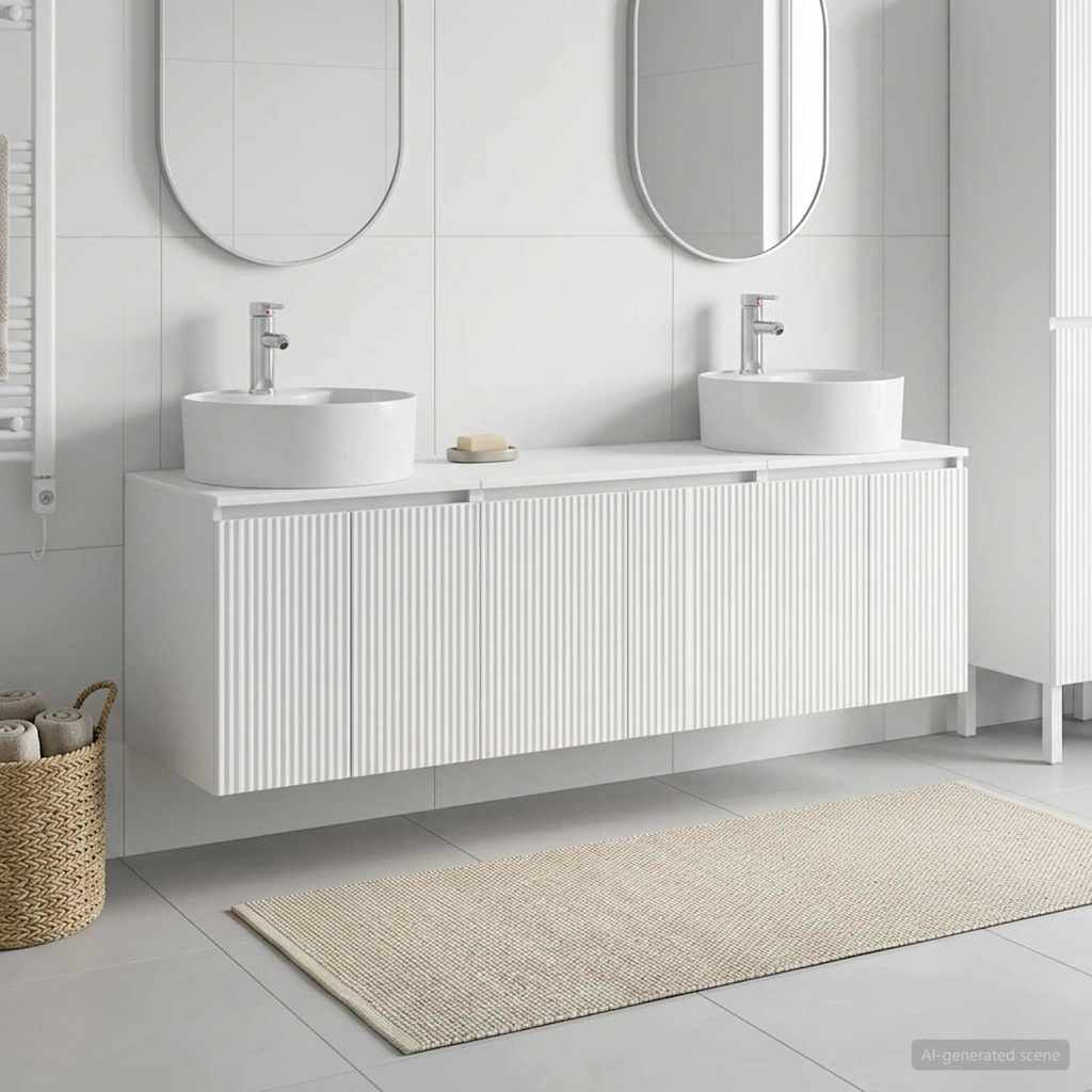 Vonios spintos komplektas 3 vnt. Balta 49,5 x 44,5 x 65 cm