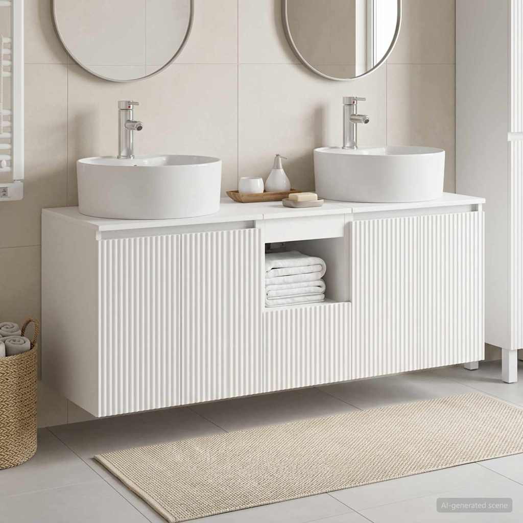 Vonios spintos komplektas 3 vnt. Balta 49,5 x 44,5 x 65 cm