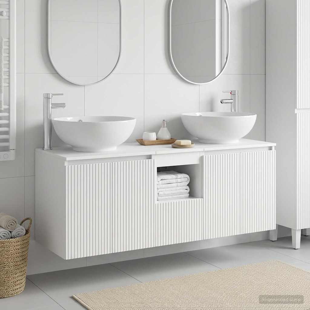 Vonios spintos komplektas 3 vnt. Balta 49,5 x 44,5 x 65 cm