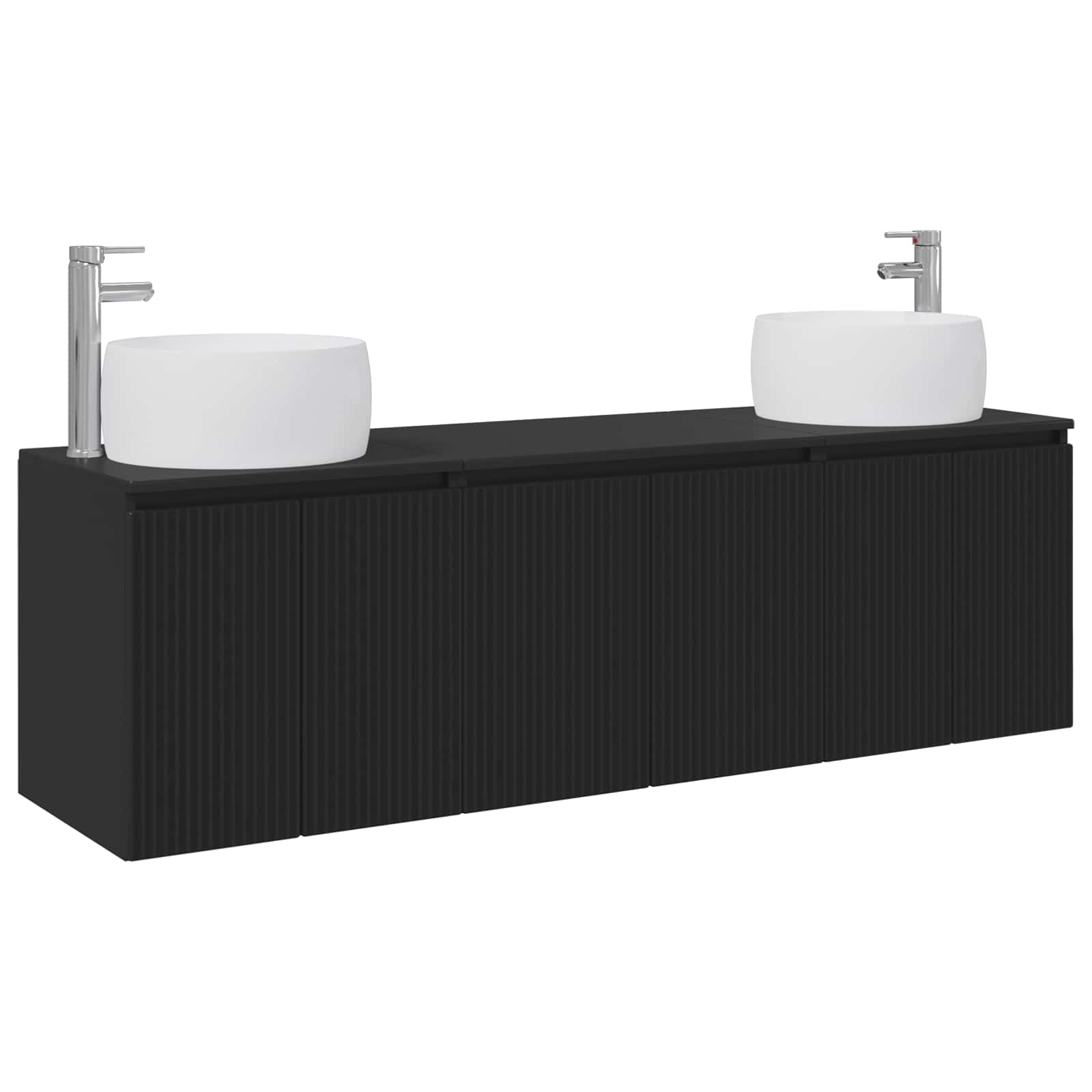 Vonios spintos komplektas 3 vnt. Juoda 49,5 x 44,5 x 66 cm