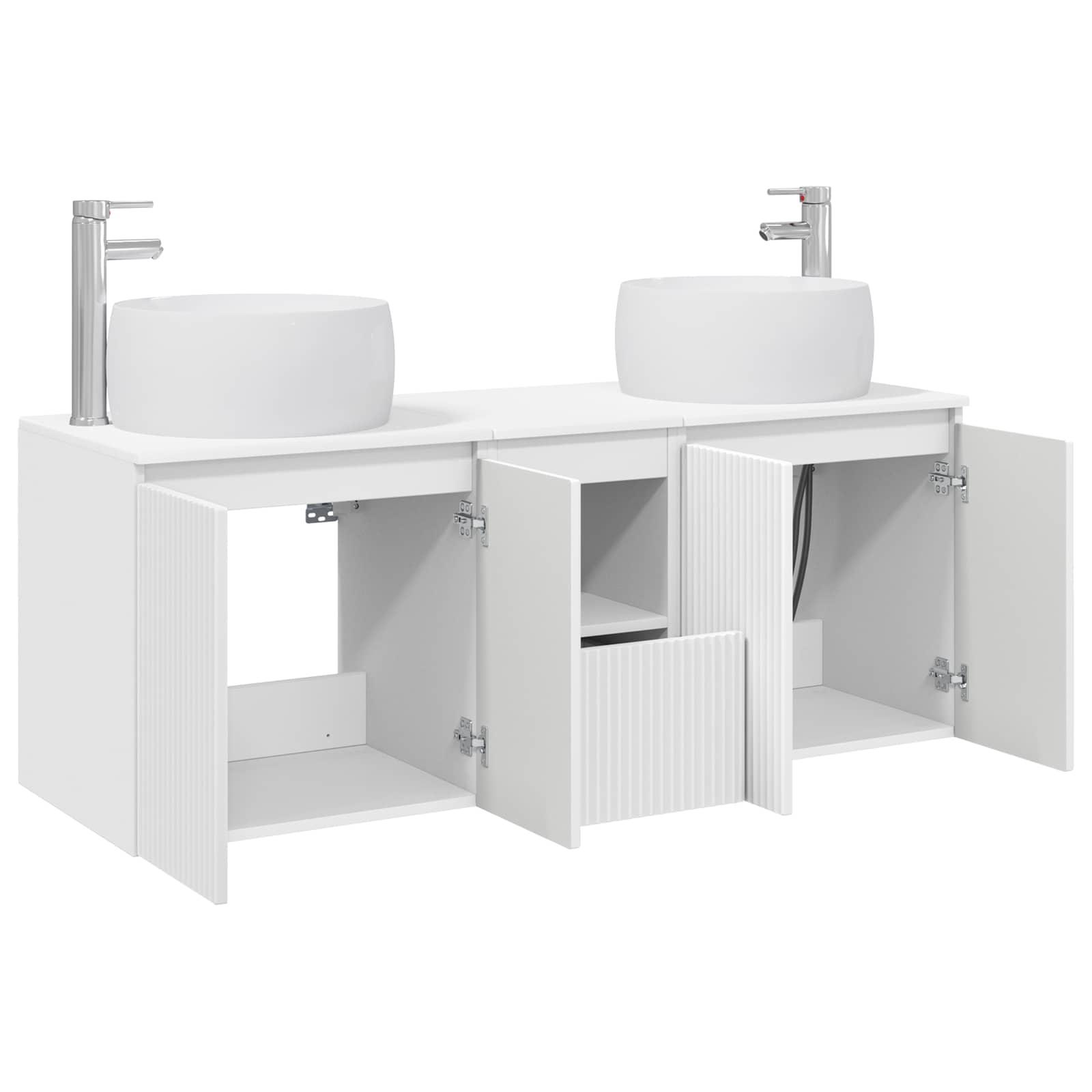 Vonios spintos komplektas 3 vnt. Balta 49,5 x 44,5 x 66 cm