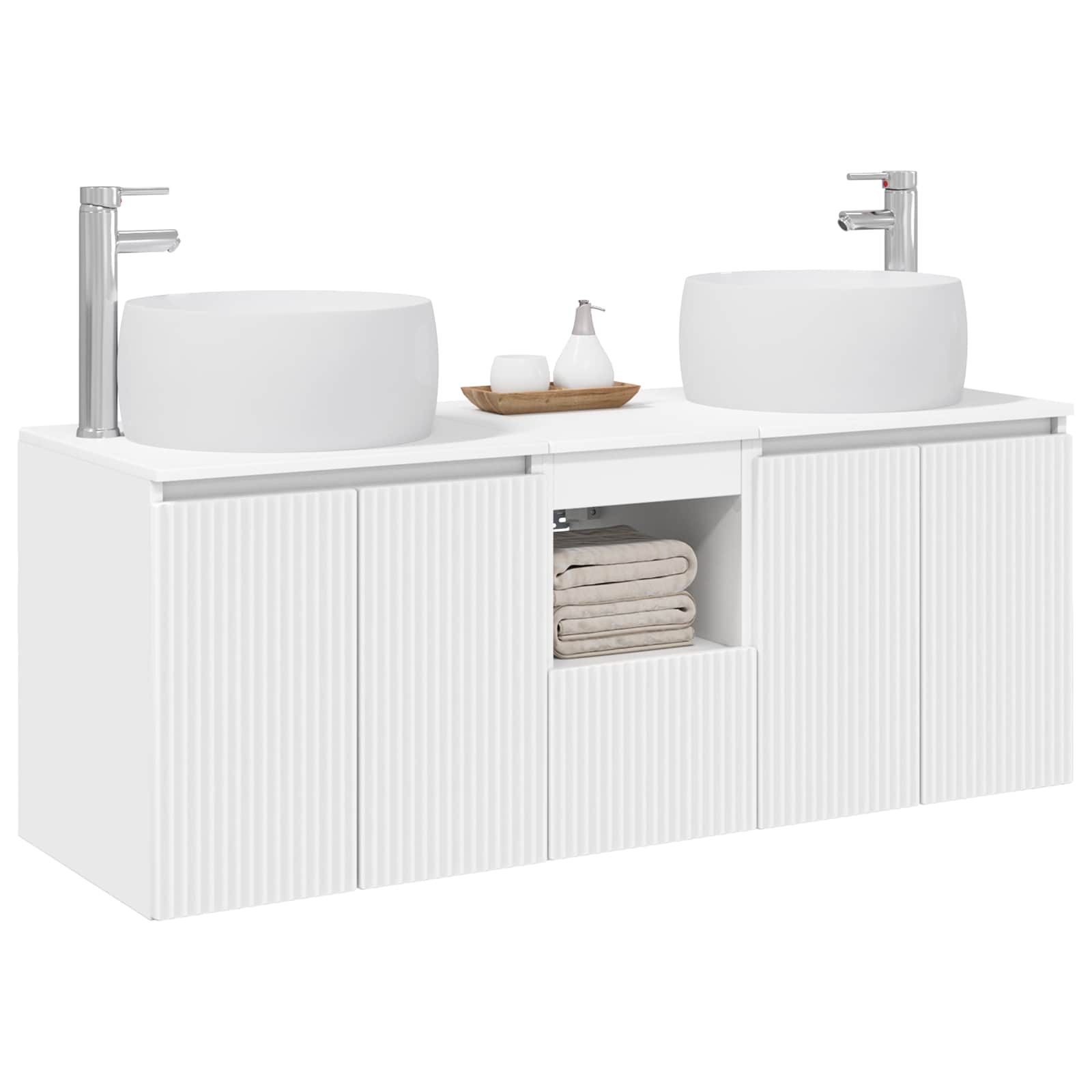 Vonios spintos komplektas 3 vnt. Balta 49,5 x 44,5 x 66 cm