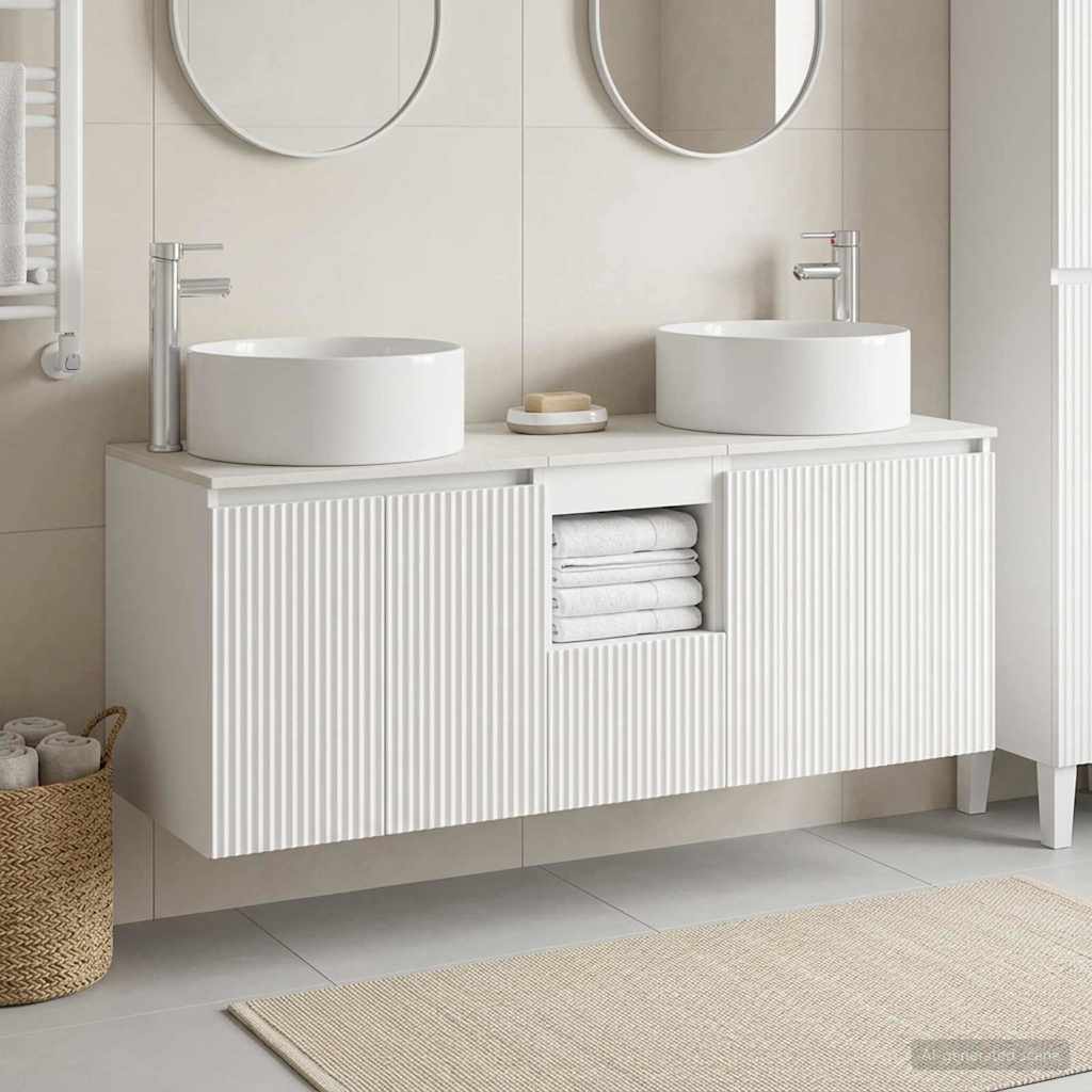 Vonios spintos komplektas 3 vnt. Balta 49,5 x 44,5 x 65,5 cm