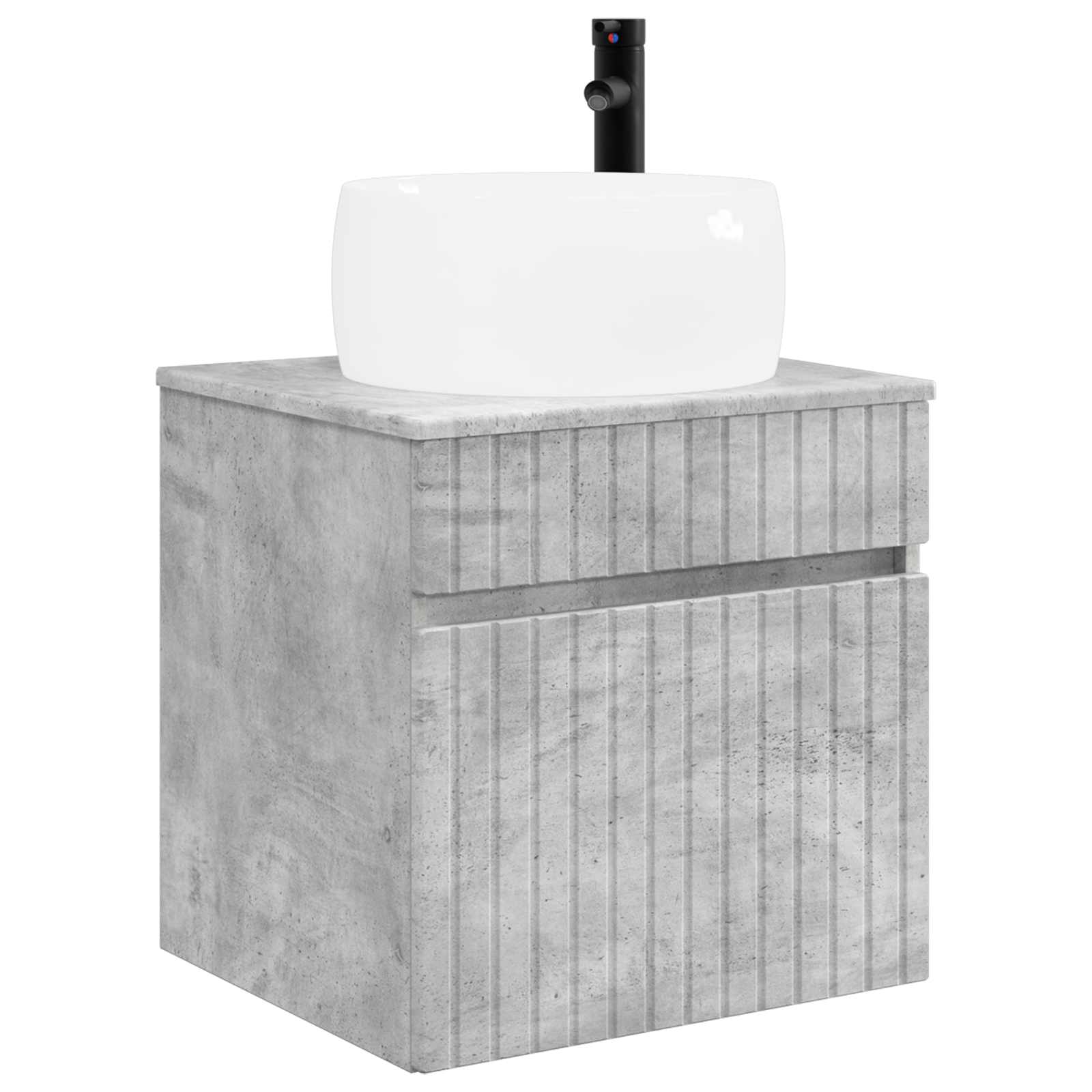 Vonios spintos komplektas 3 vnt. Betono pilka 49 x 44,5 x 66 cm