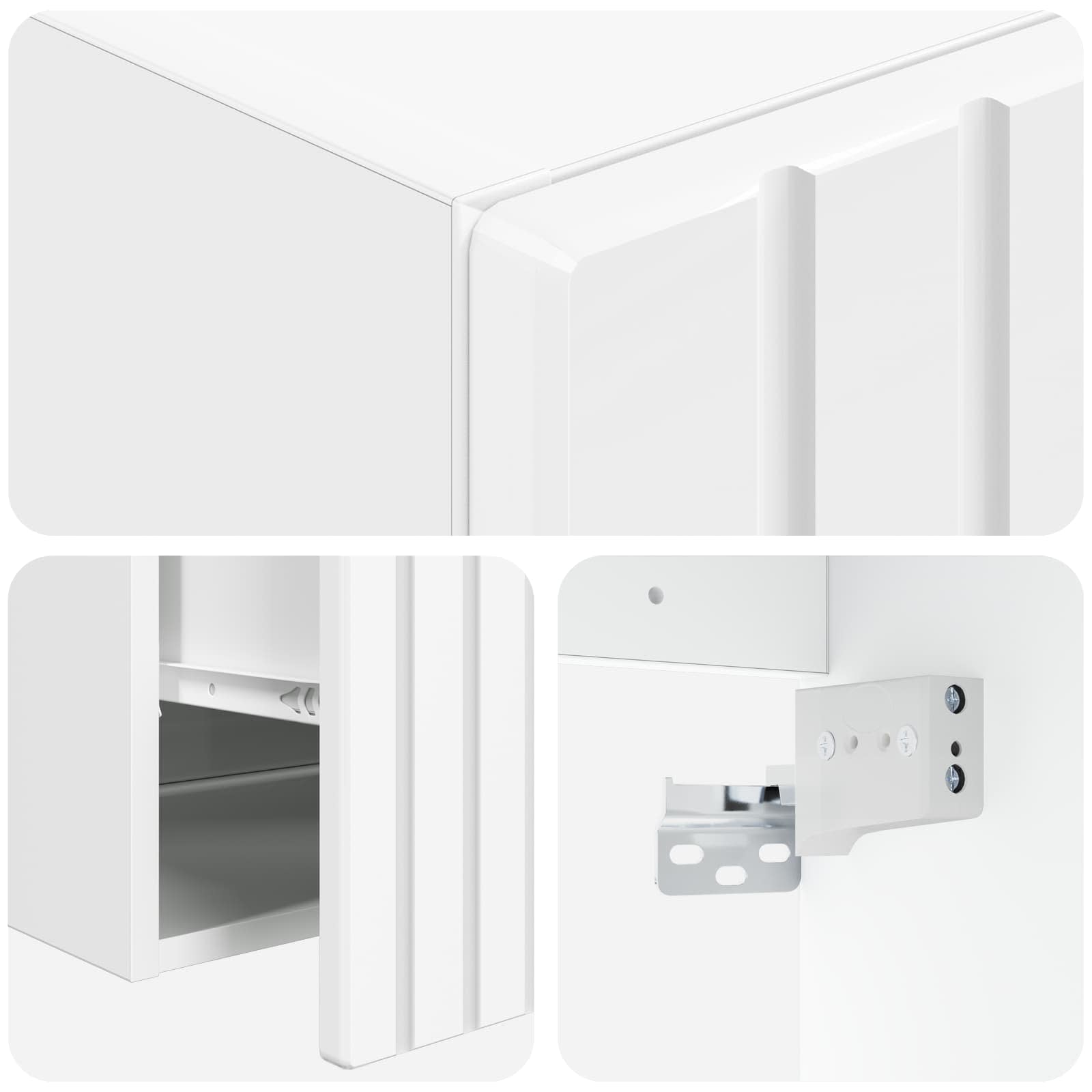Vonios spintos komplektas 3 vnt. Balta 49 x 44,5 x 65,5 cm
