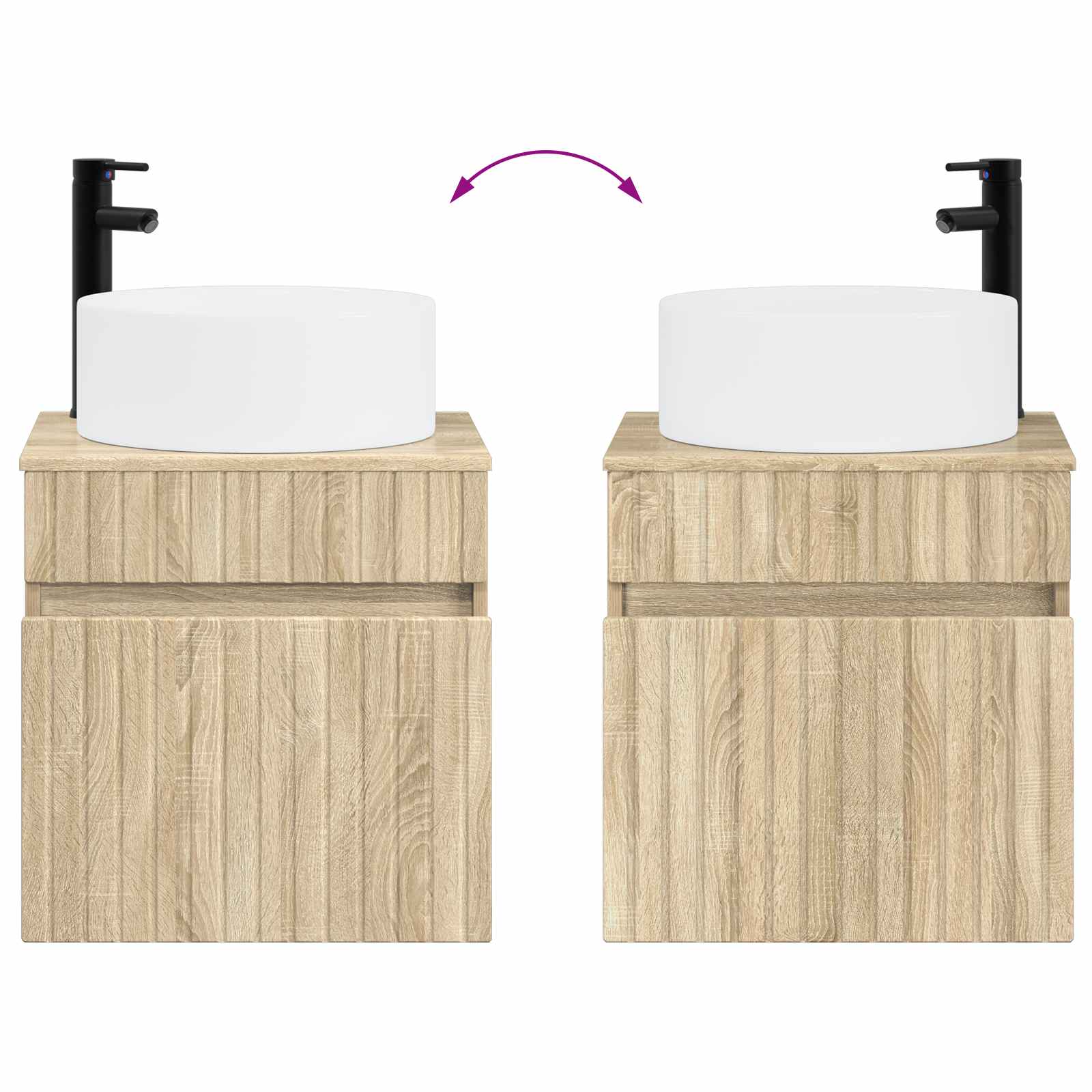 Vonios spintos komplektas 3 vnt. Sonoma ąžuolas