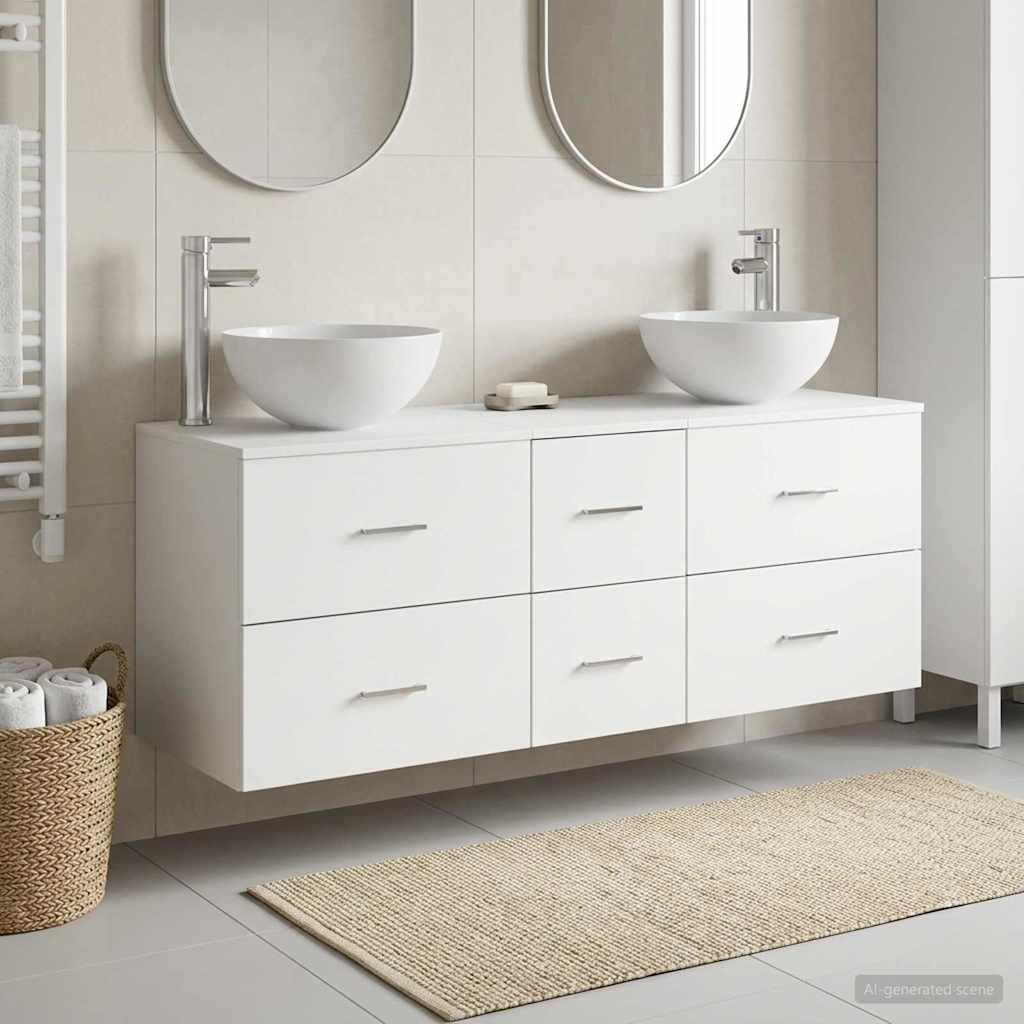 Vonios spintos komplektas 3 vnt. Balta 49,5 x 35 x 63 cm