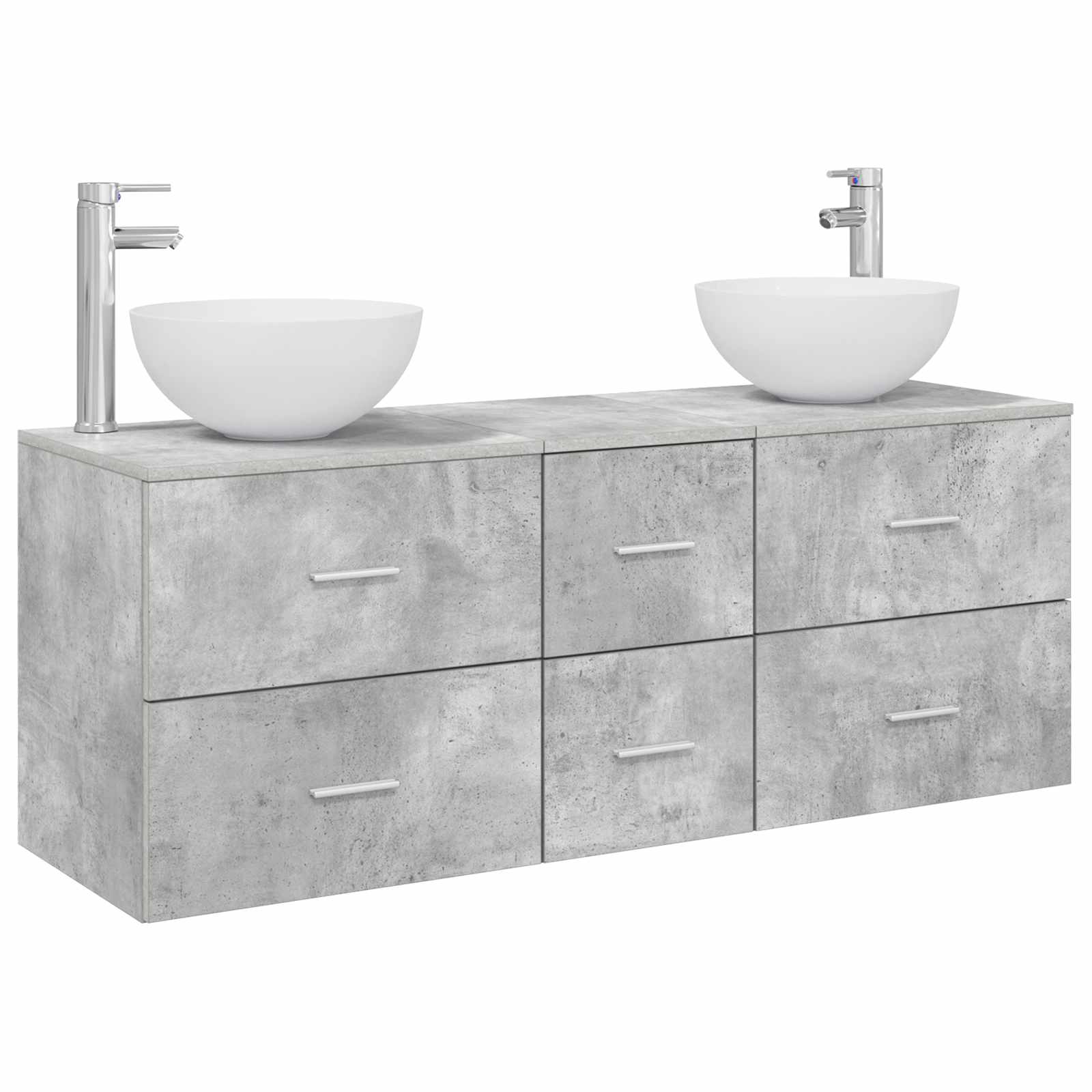 Vonios spintos komplektas 3 vnt. Betono pilka 49,5 x 35 x 63 cm