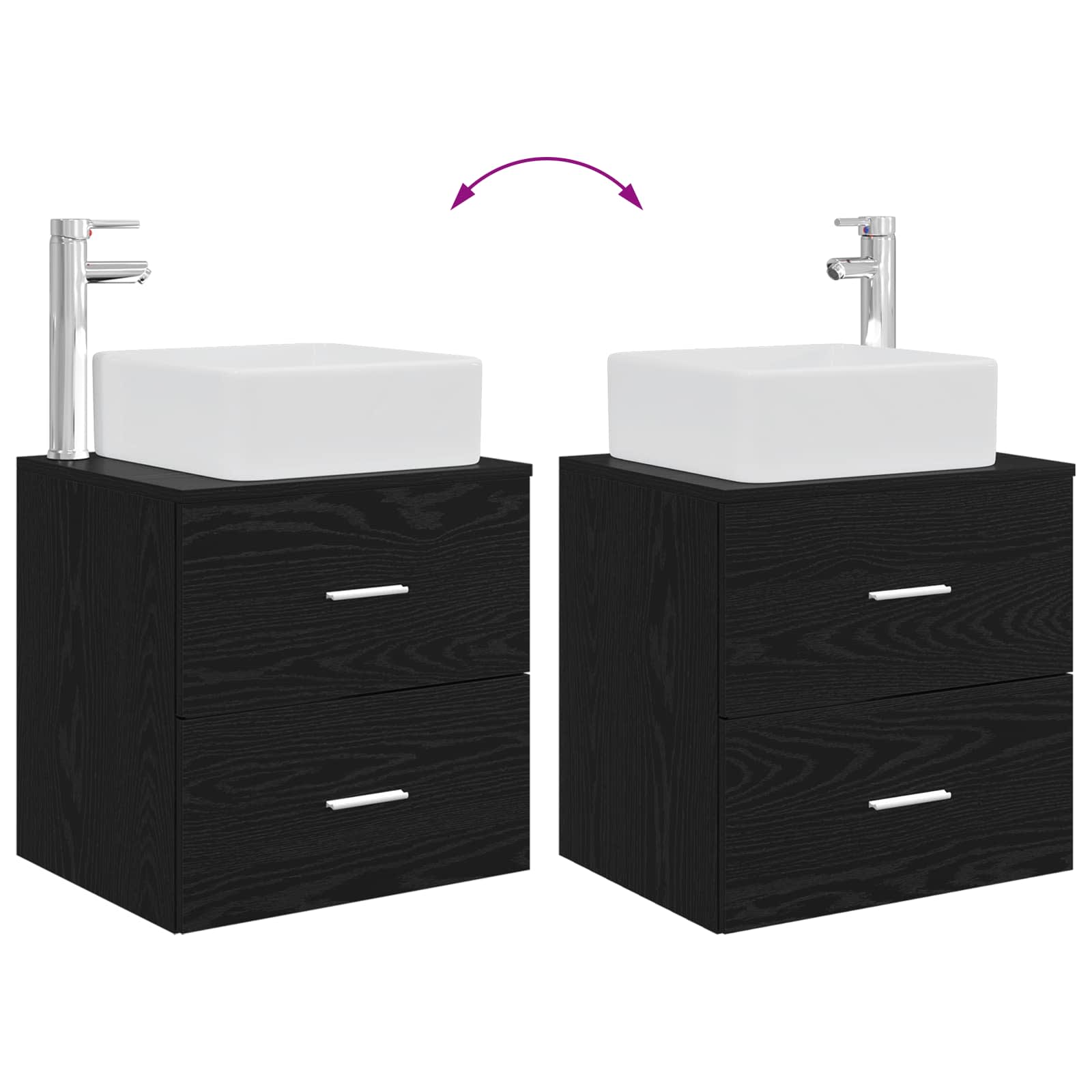 Vonios spintos komplektas 3 vnt. Juodojo ąžuolo