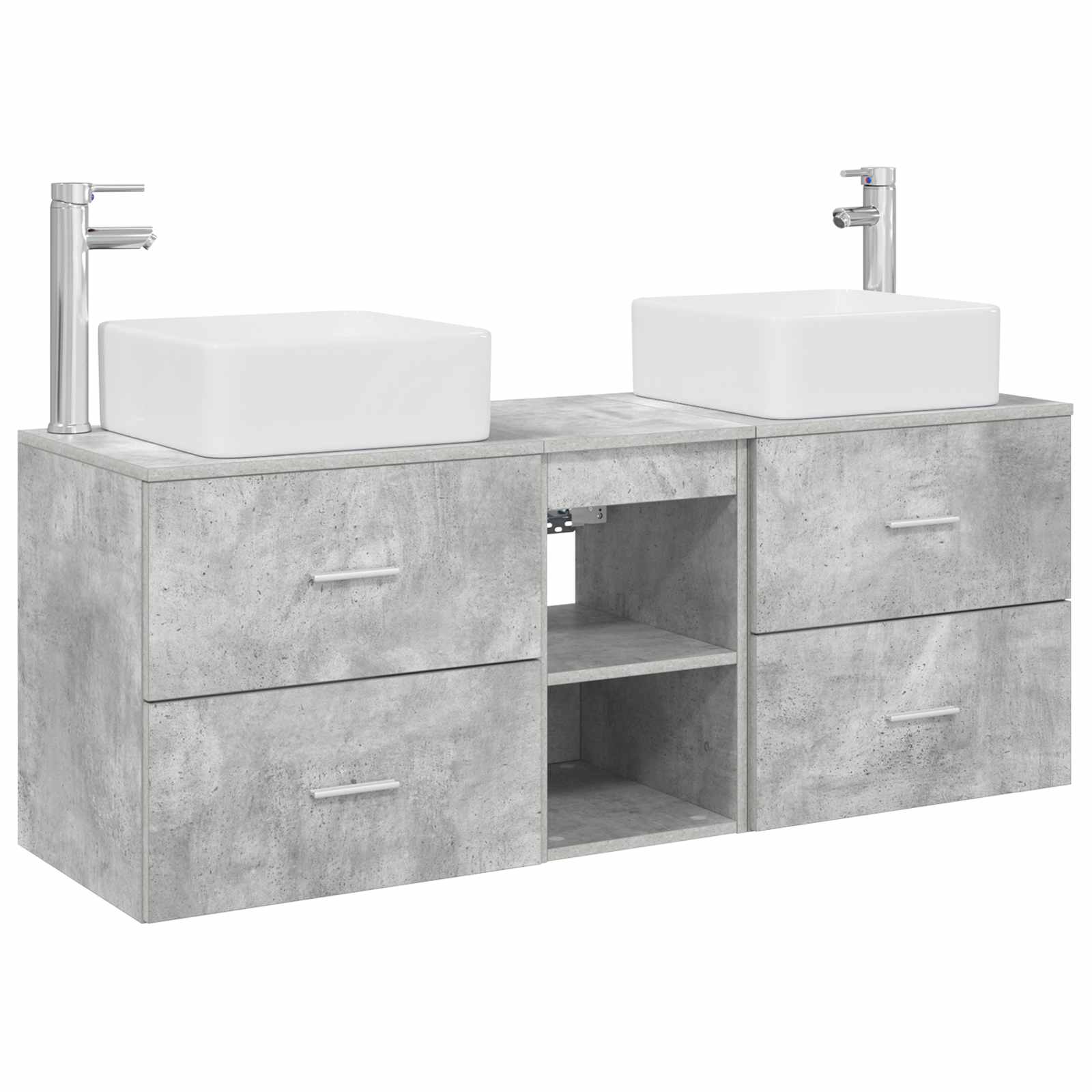 Vonios spintos komplektas 3 vnt. Betono pilka 49,5 x 41 x 63 cm