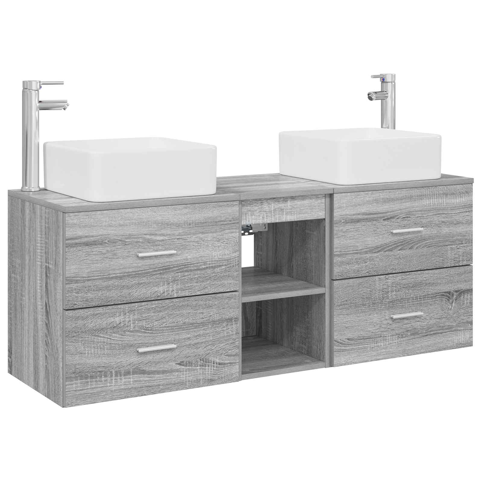 Vonios spintos komplektas 3 vnt. Pilka Sonoma 49,5 x 41 x 63 cm