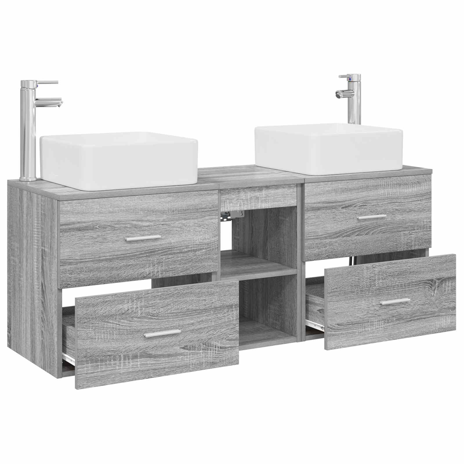 Vonios spintos komplektas 3 vnt. Pilka Sonoma 49,5 x 41 x 63 cm