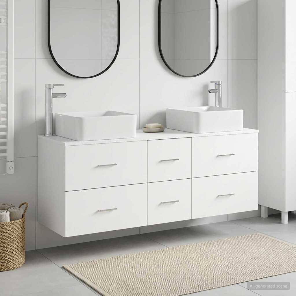 Vonios spintos komplektas 3 vnt. Balta 49,5 x 41 x 63 cm