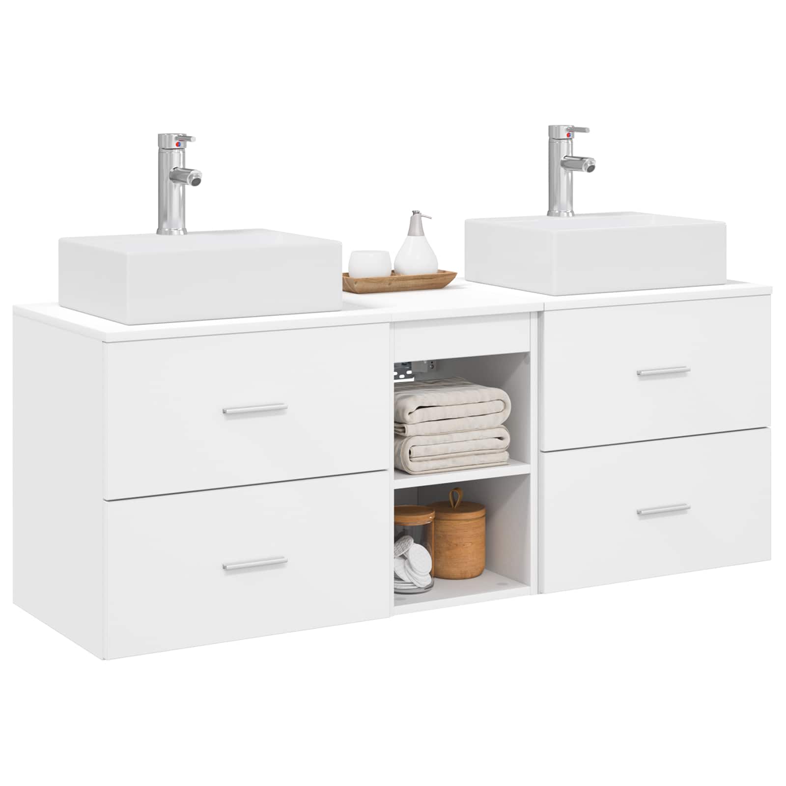 Vonios spintos komplektas 3 vnt. Balta 49,5 x 41 x 62,5 cm
