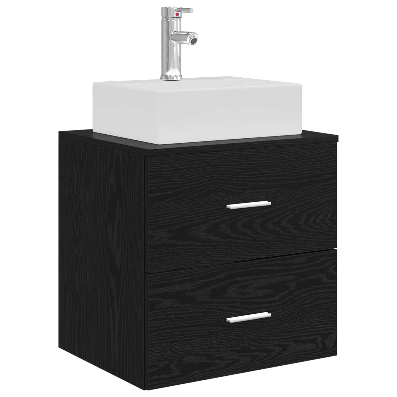 Vonios spintos komplektas 3 vnt. Juoda 49,5 x 41 x 62,5 cm