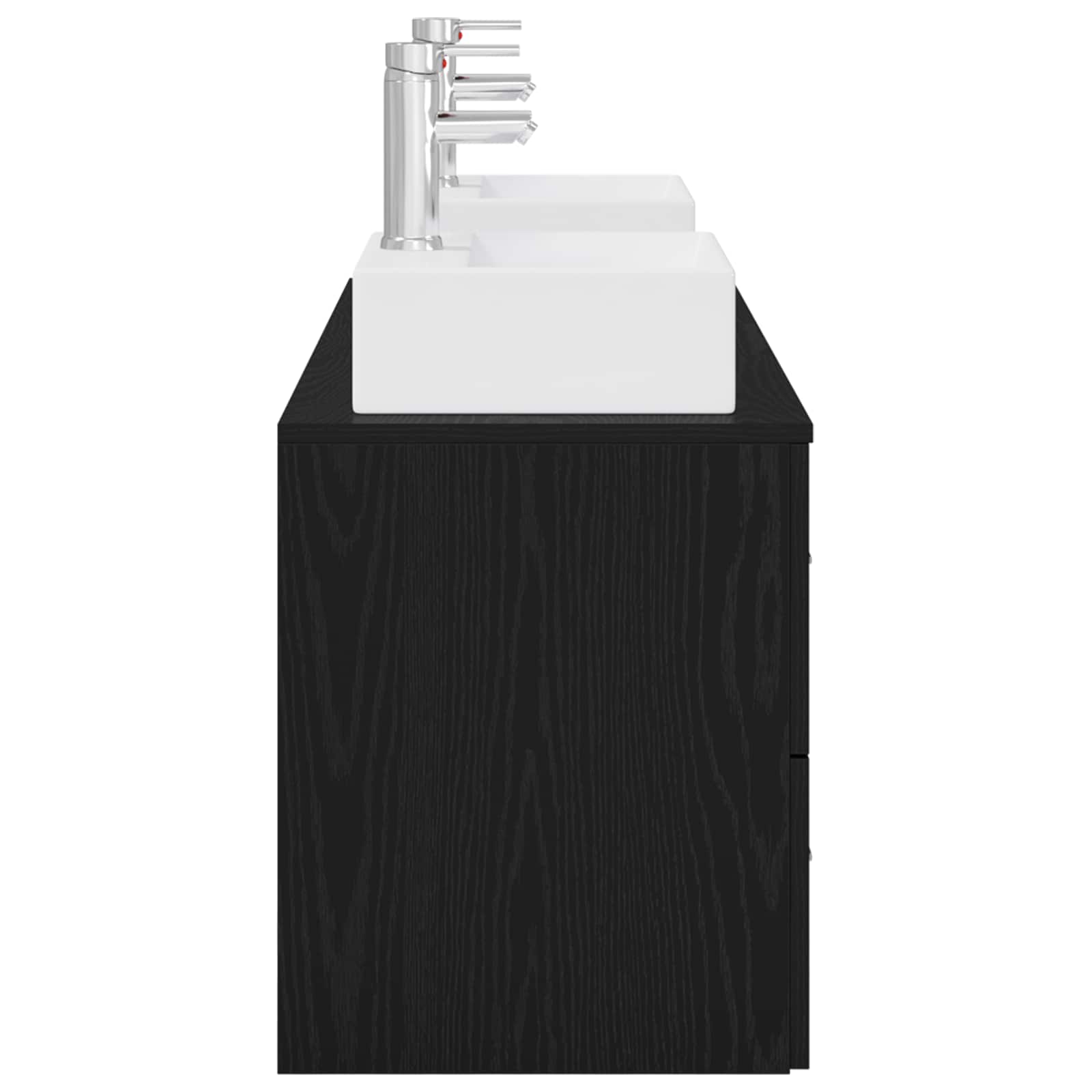 Vonios spintos komplektas 3 vnt. Juoda 49,5 x 41 x 62,5 cm