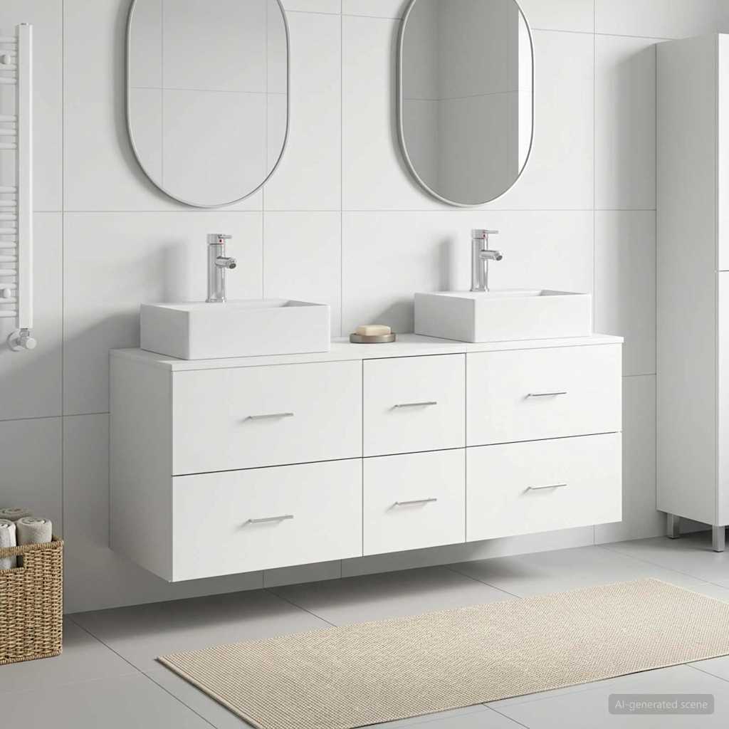 Vonios spintos komplektas 3 vnt. Balta 49,5 x 41 x 62,5 cm