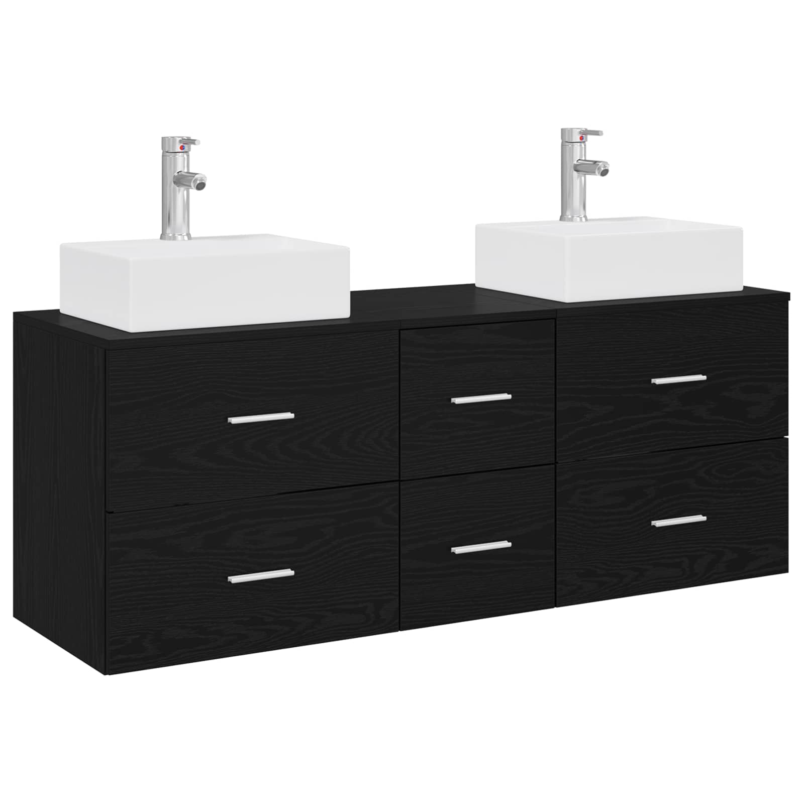 Vonios spintos komplektas 3 vnt. Juoda 49,5 x 41 x 62,5 cm