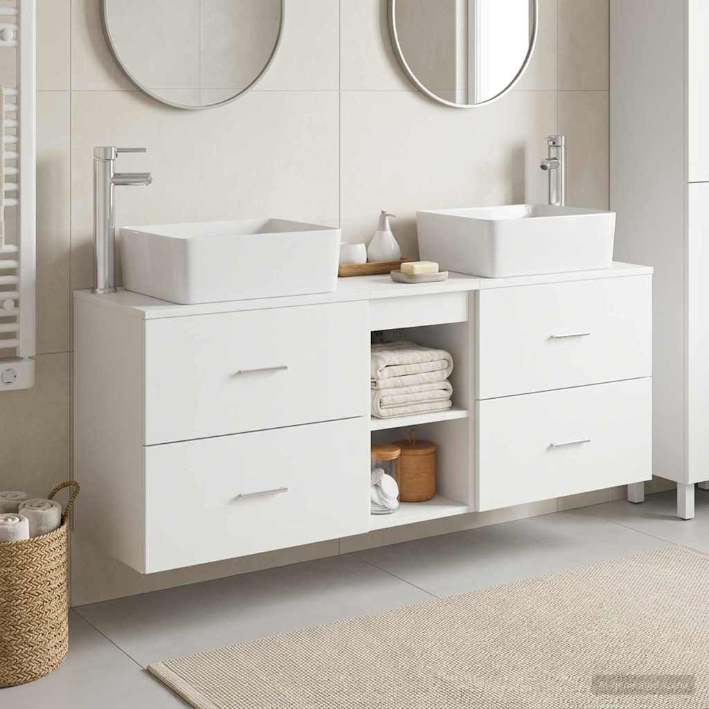 Vonios spintos komplektas 3 vnt. Balta 53 x 34,5 x 63 cm