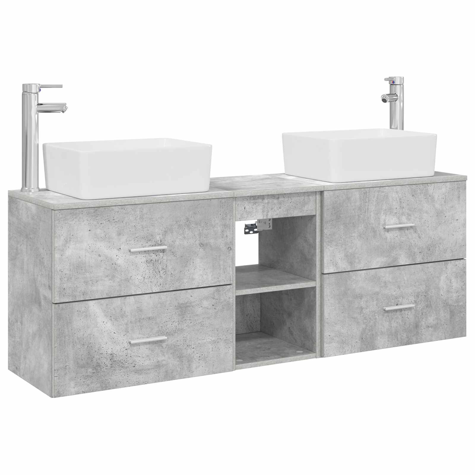 Vonios spintos komplektas 3 vnt. Betono pilka 53 x 34,5 x 63 cm