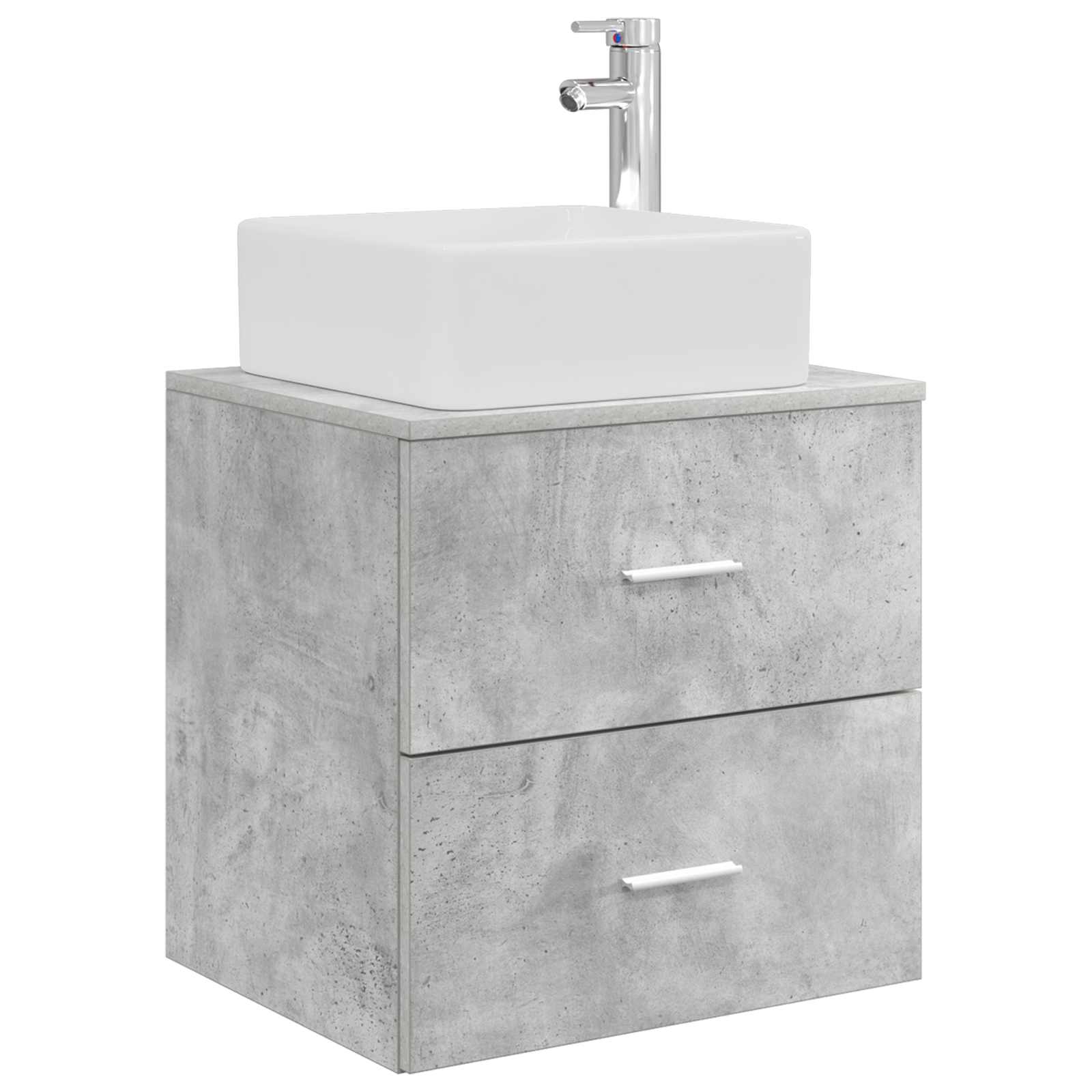 Vonios spintos komplektas 3 vnt. Betono pilka 53 x 34,5 x 63 cm