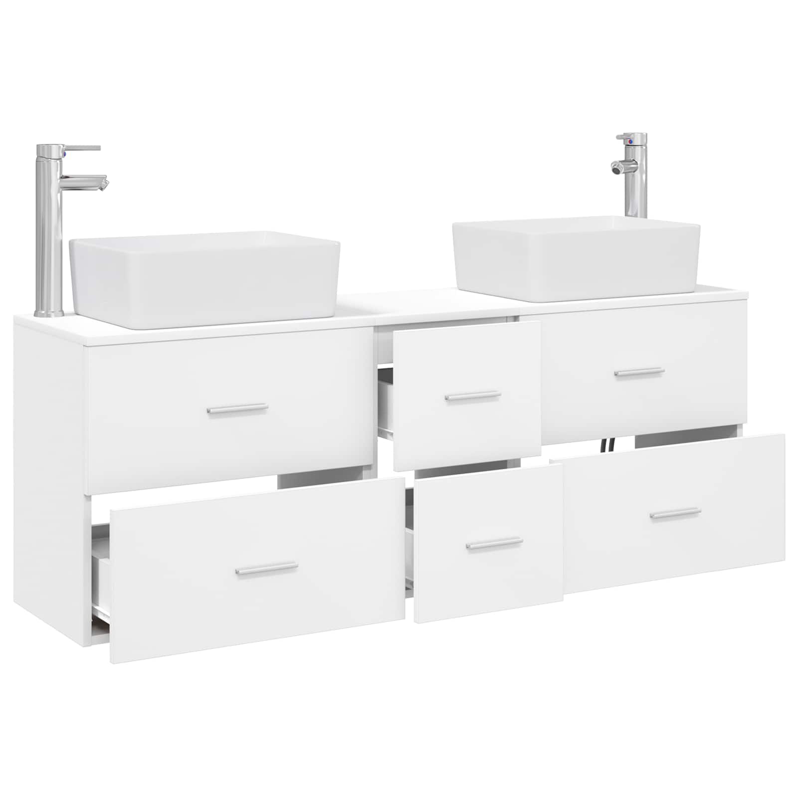 Vonios spintos komplektas 3 vnt. Balta 53 x 34,5 x 63 cm