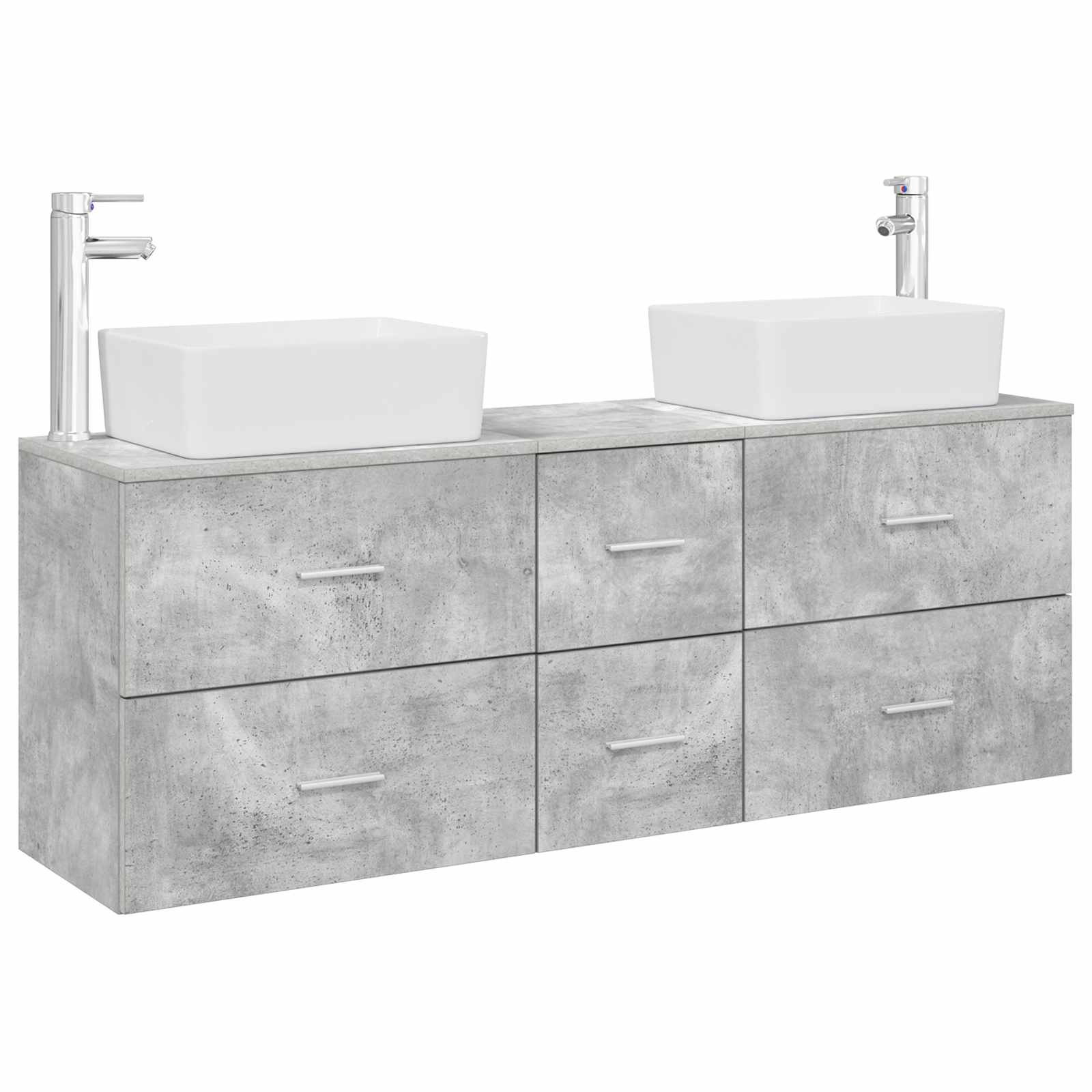 Vonios spintos komplektas 3 vnt. Betono pilka 53 x 34,5 x 63 cm
