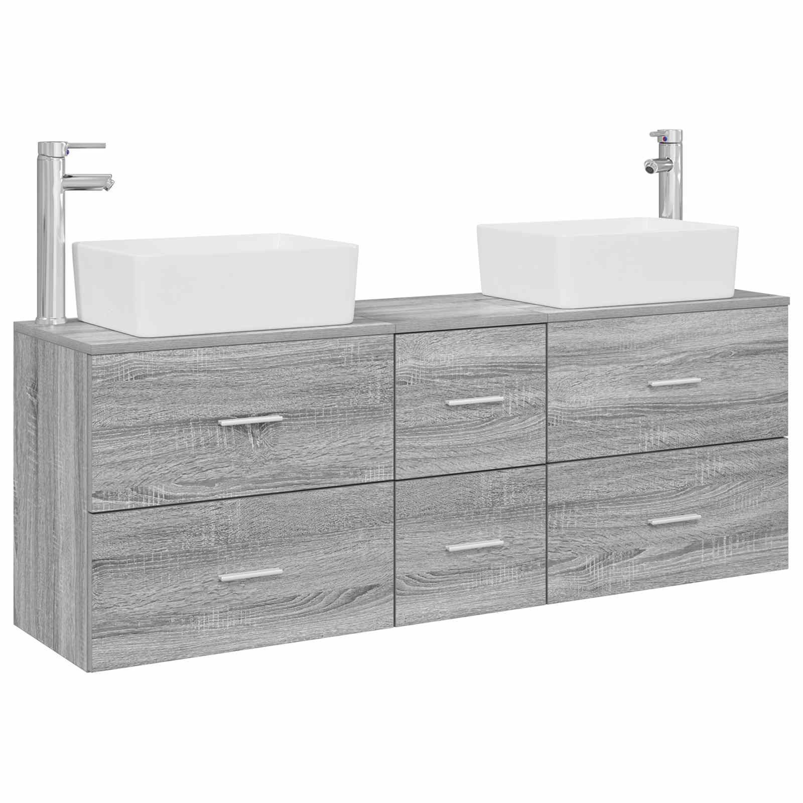 Vonios spintos komplektas 3 vnt. Pilka Sonoma 53 x 34,5 x 63 cm