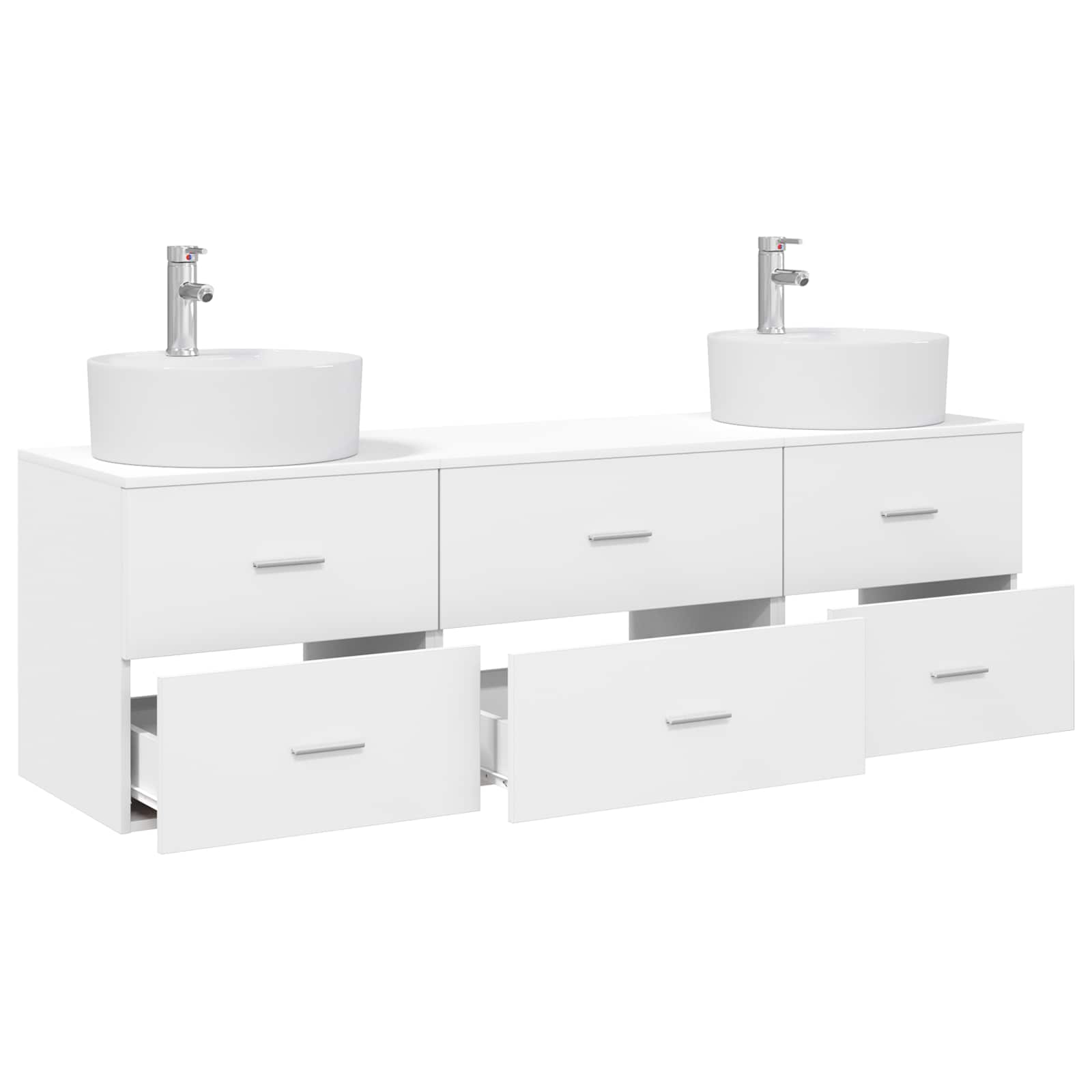 Vonios spintos komplektas 3 vnt. Balta 62,5 x 44,5 x 50 cm