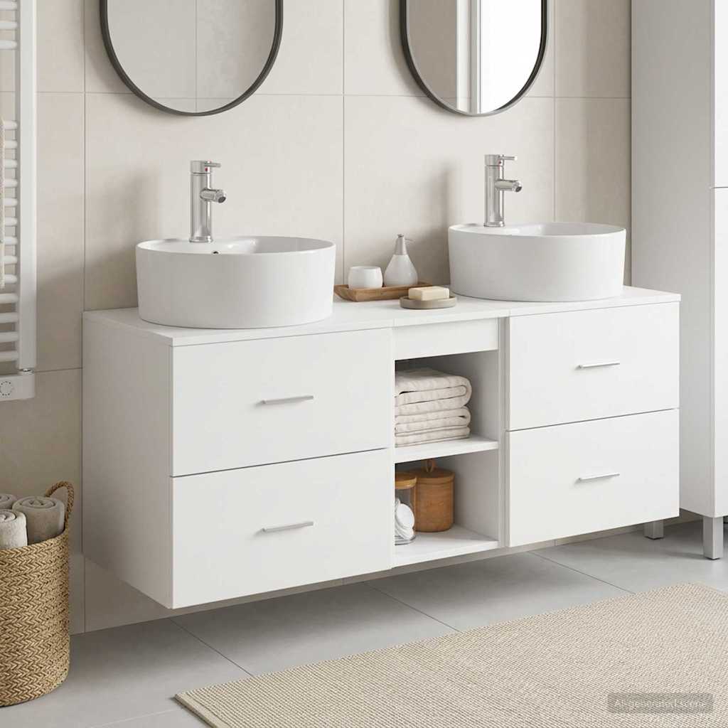 Vonios spintos komplektas 3 vnt. Balta 49,5 x 44,5 x 65 cm