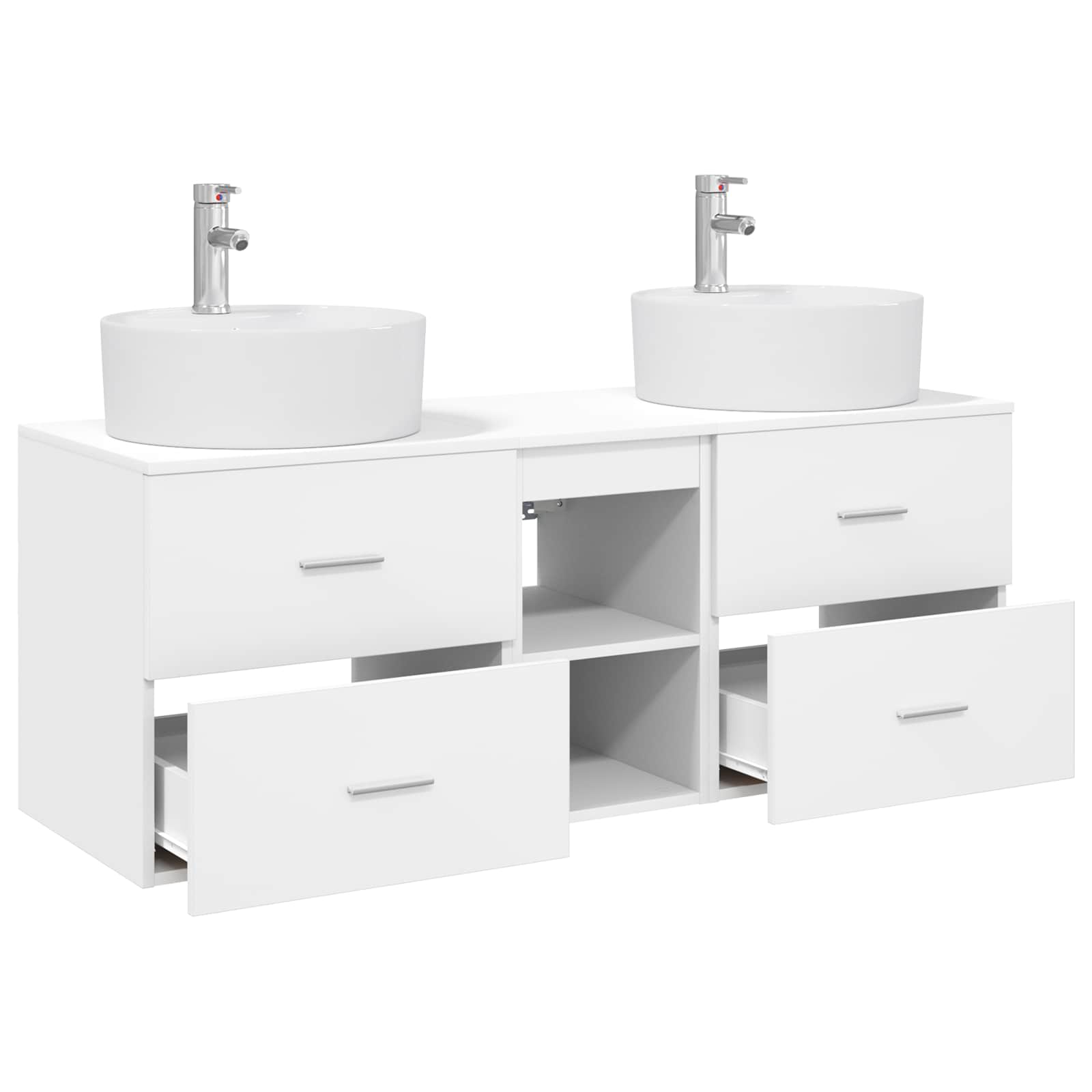 Vonios spintos komplektas 3 vnt. Balta 49,5 x 44,5 x 65 cm