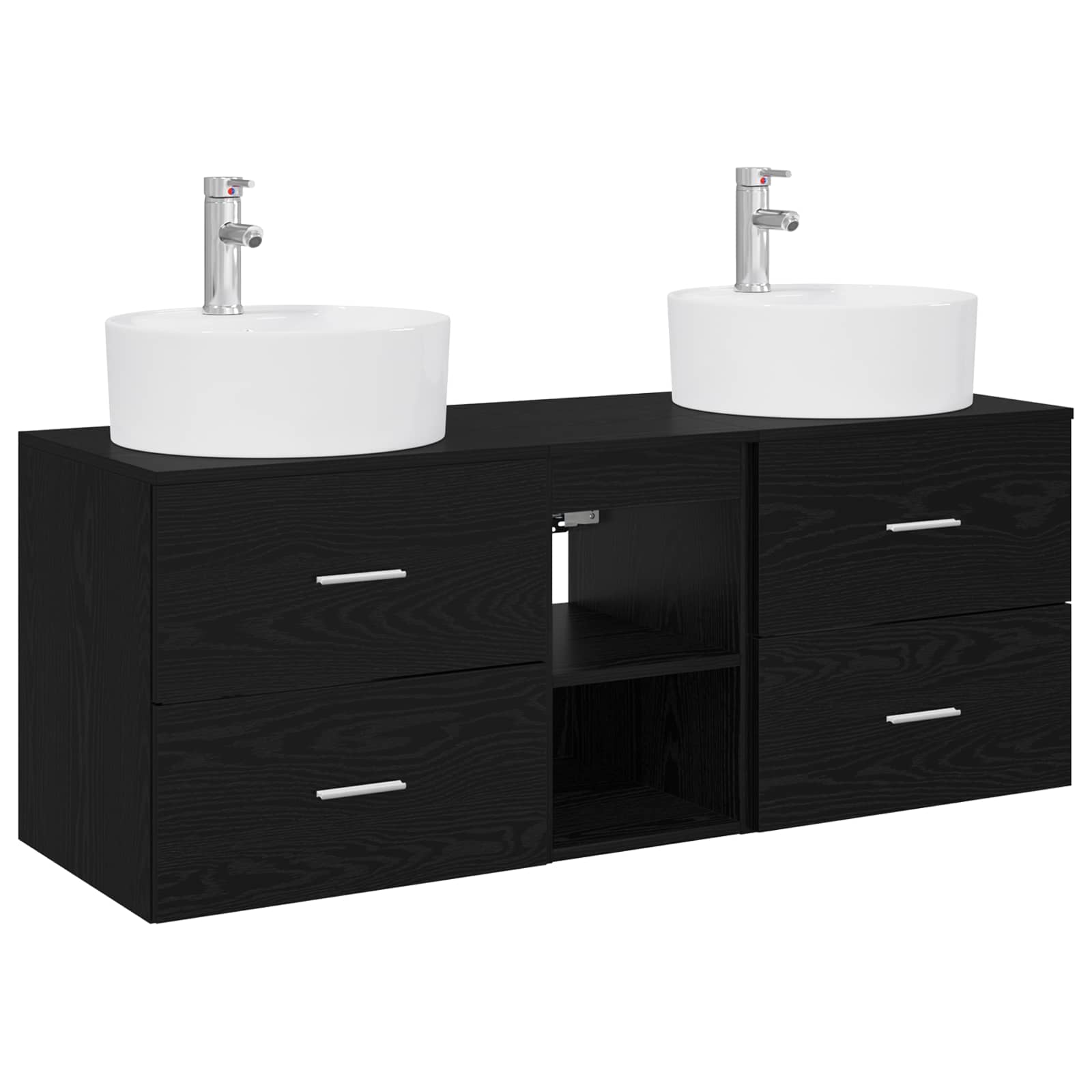 Vonios spintos komplektas 3 vnt. Juoda 49,5 x 44,5 x 65 cm