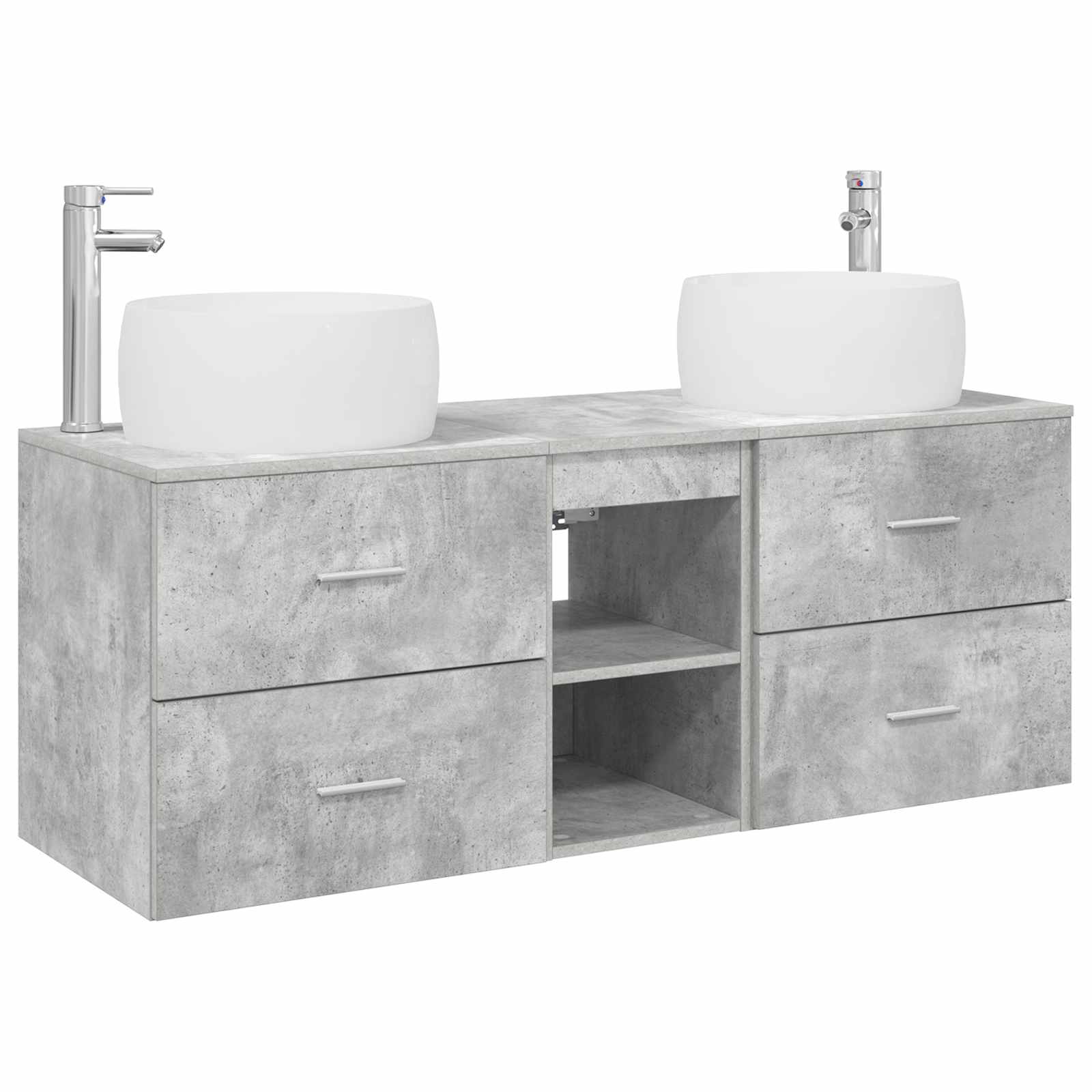 Vonios baldų rinkinys 3 vnt. Betono pilka 49,5 x 44,5 x 66 cm