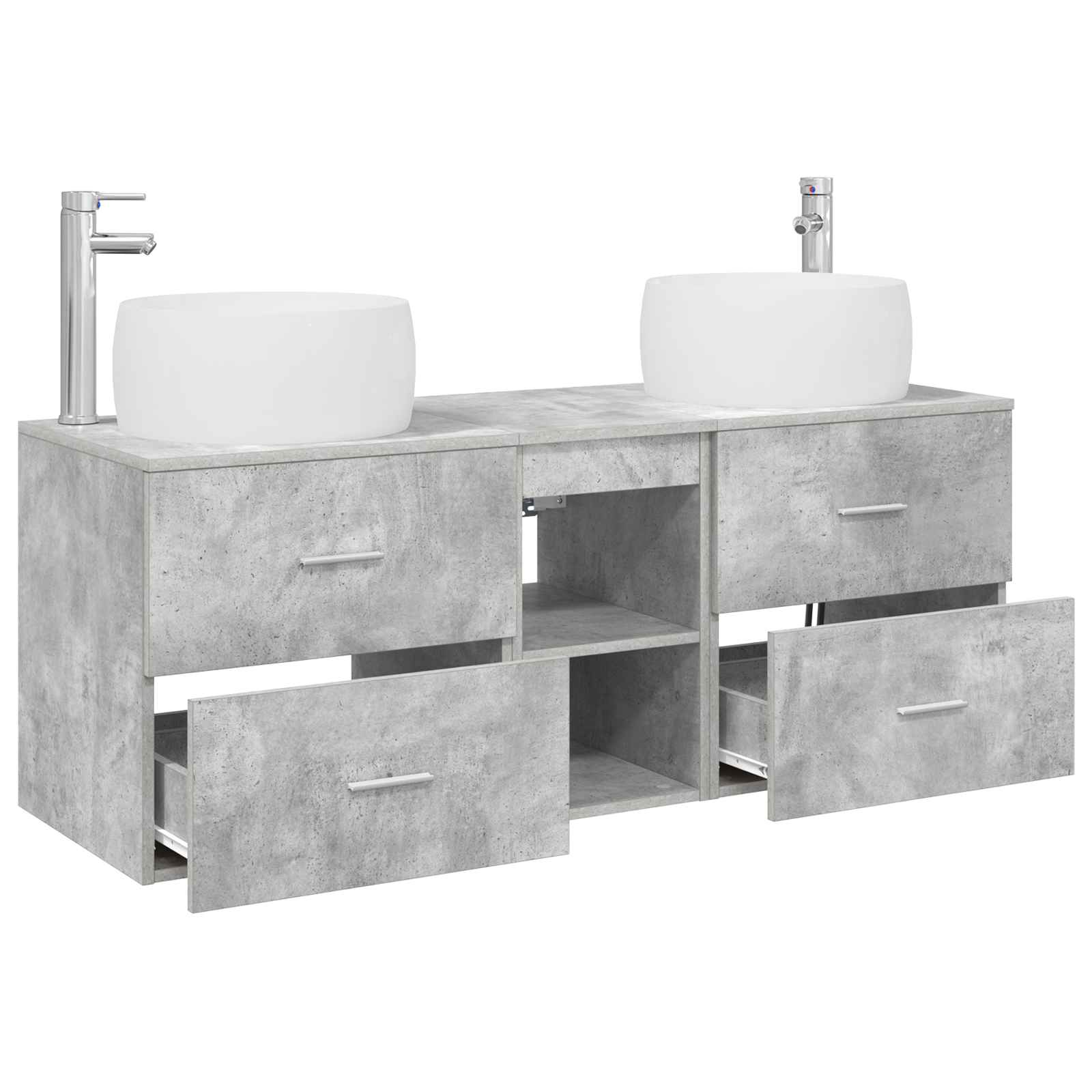 Vonios baldų rinkinys 3 vnt. Betono pilka 49,5 x 44,5 x 66 cm