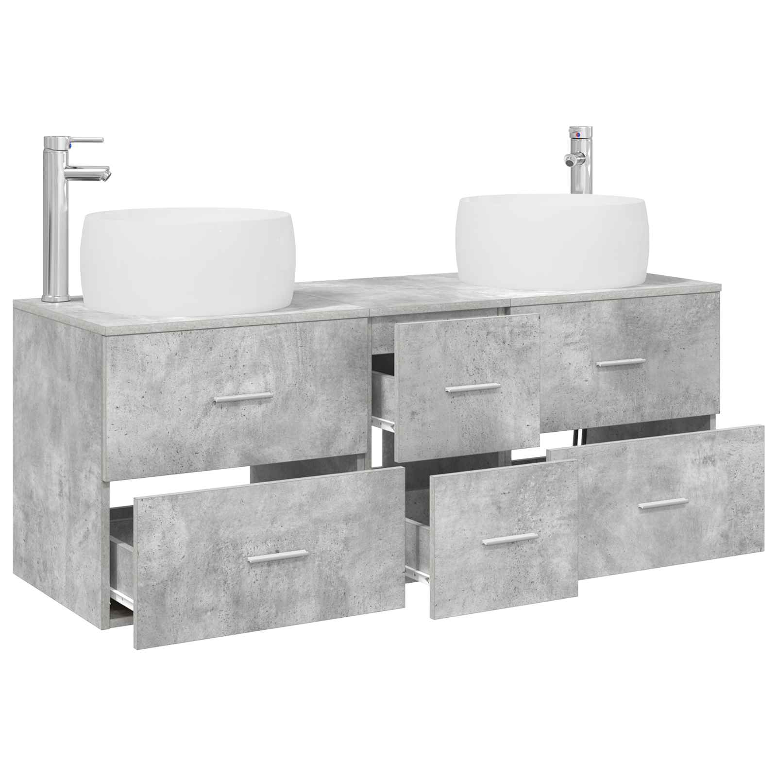 Vonios baldų rinkinys 3 vnt. Betono pilka 49,5 x 44,5 x 66 cm