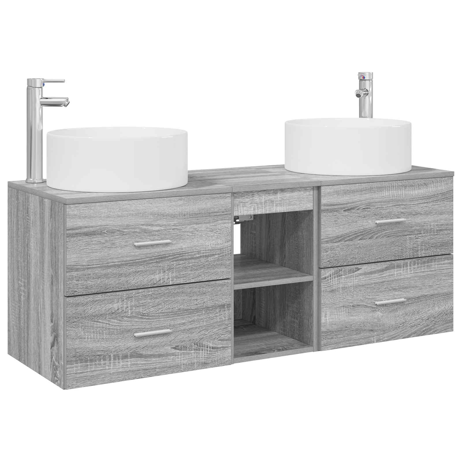 Vonios baldų rinkinys 3 vnt. Pilka Sonoma 49,5 x 44,5 x 65,5 cm