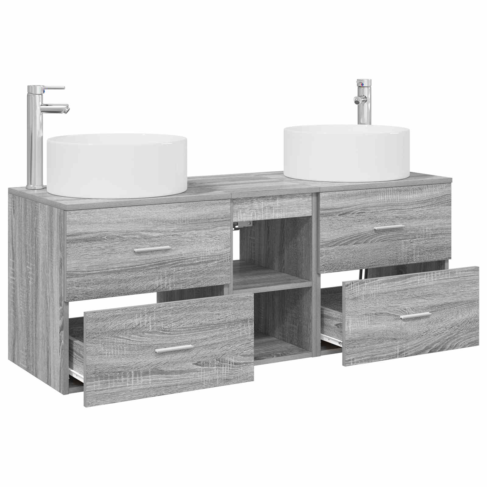 Vonios baldų rinkinys 3 vnt. Pilka Sonoma 49,5 x 44,5 x 65,5 cm