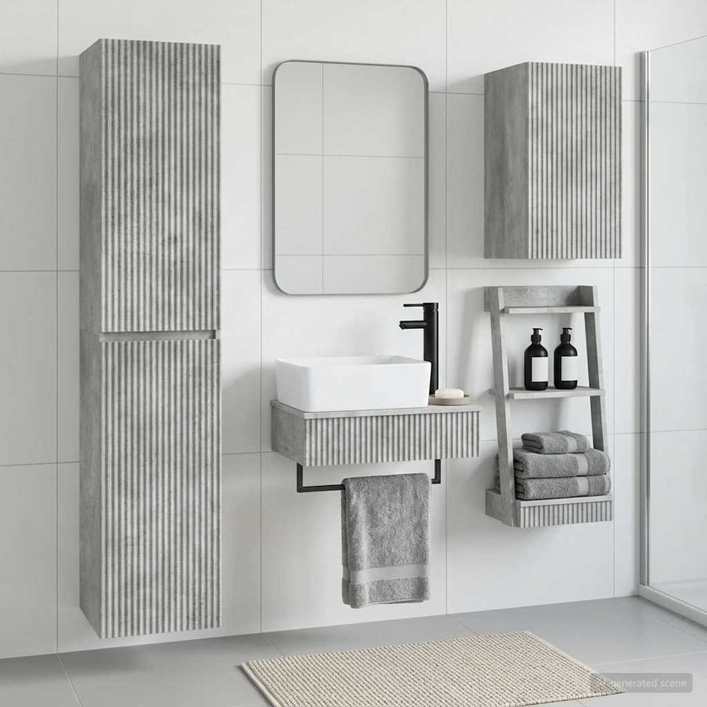 Vonios baldų rinkinys 3 vnt. Betono pilka 33 x 34,5 x 160 cm