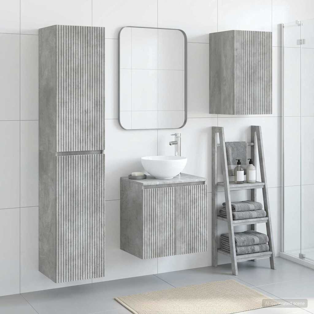 Vonios baldų rinkinys 3 vnt. Betono pilka 33 x 34,5 x 160 cm