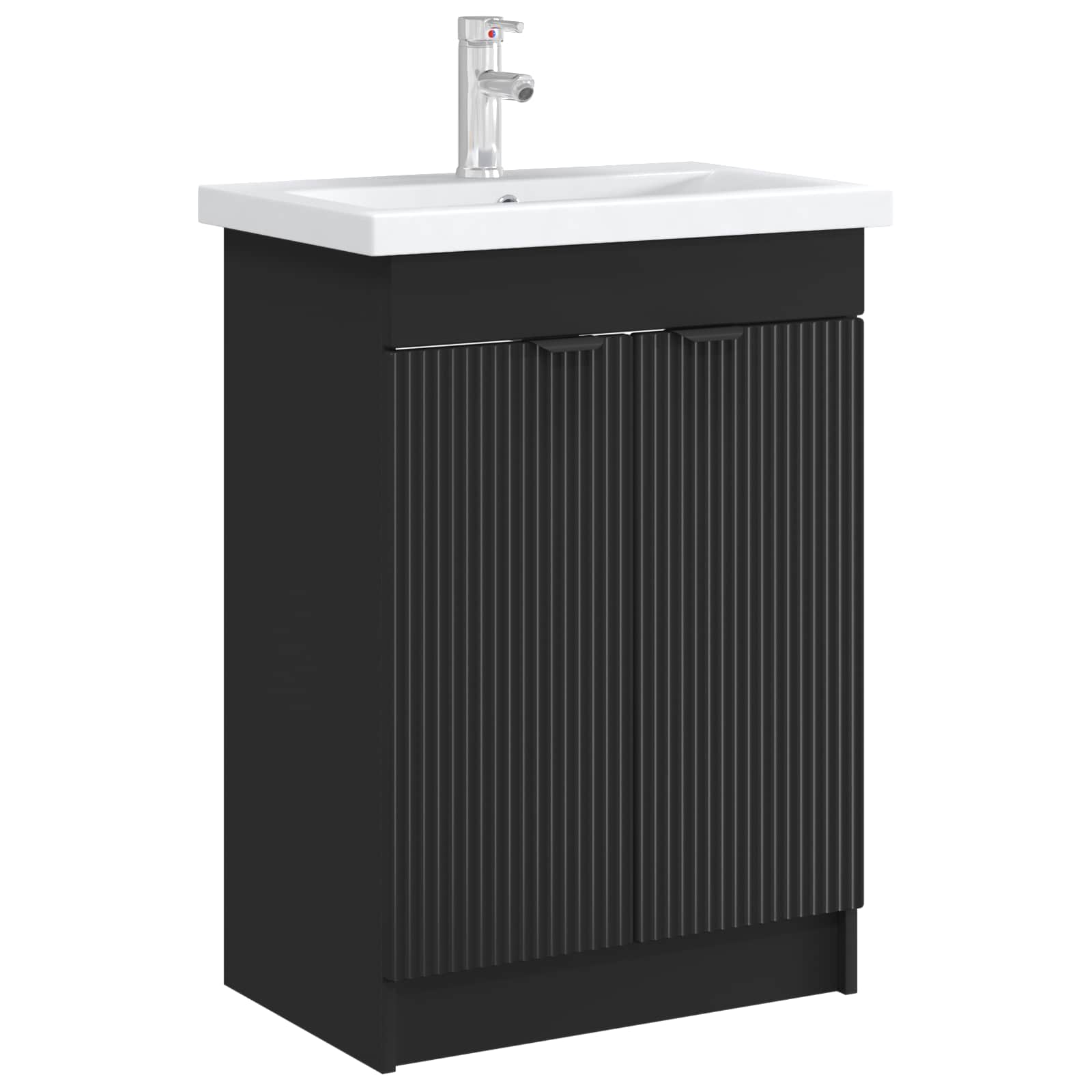 Vonios spintelė po kriaukle Juoda 78,5 x 37,5 x 81 cm