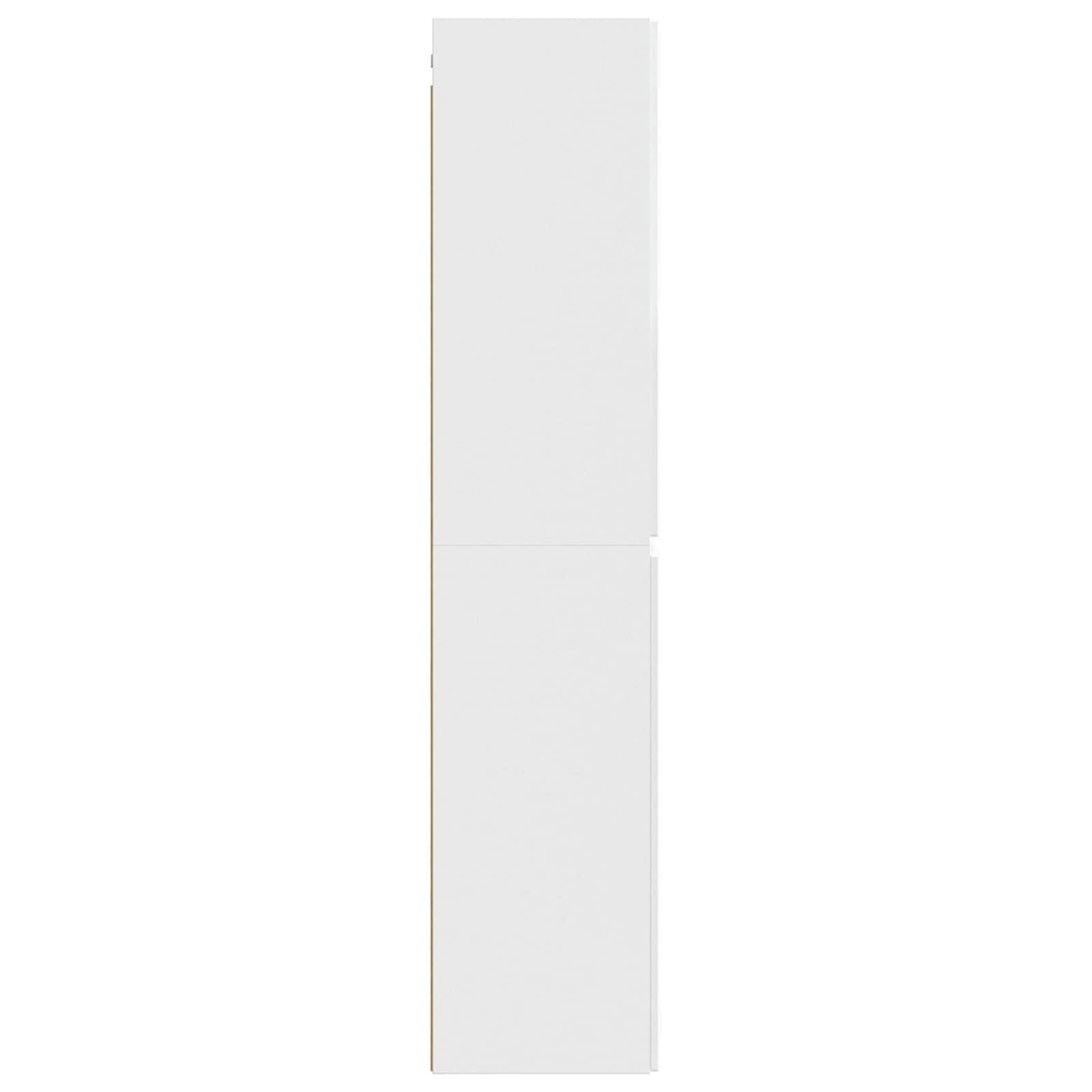 Prisegamas Vonios Spintelė Itin blizgi balta 33 x 34,5 x 160 cm