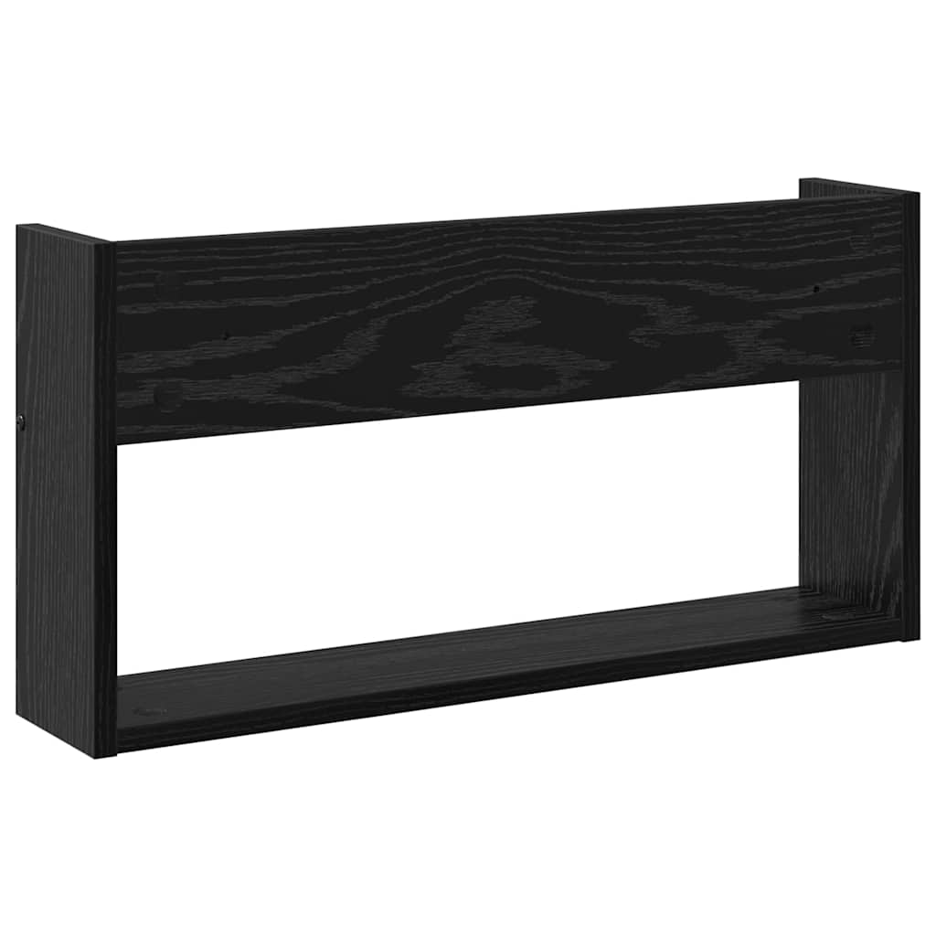 Žurnalų stovas su lentyna 2 pcs Juodas ąžuolas 60 x 12 x 30 cm