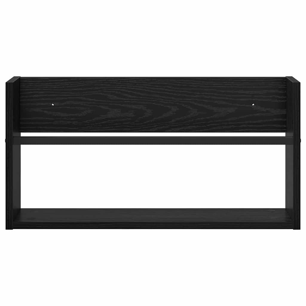 Žurnalų stovas su lentyna 2 pcs Juodas ąžuolas 60 x 12 x 30 cm