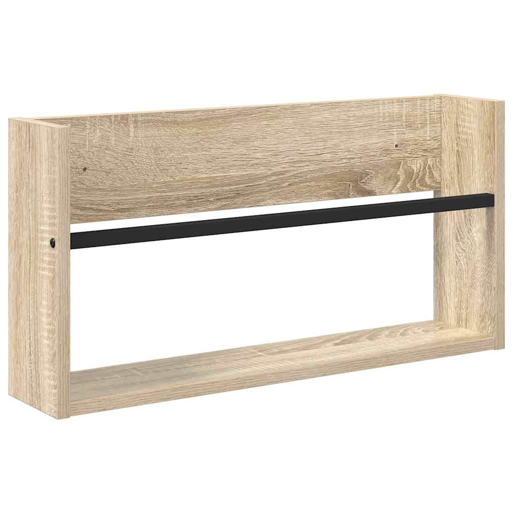 Žurnalų stovas su lentyna 2 pcs Sonoma ąžuolas 60 x 12 x 30 cm
