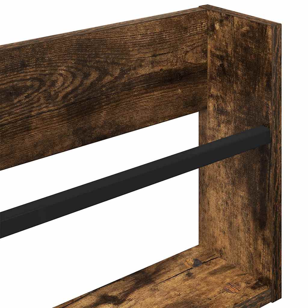 Žurnalų stovas su lentyna 2 pcs Rūkyta ąžuolas 60 x 12 x 30 cm