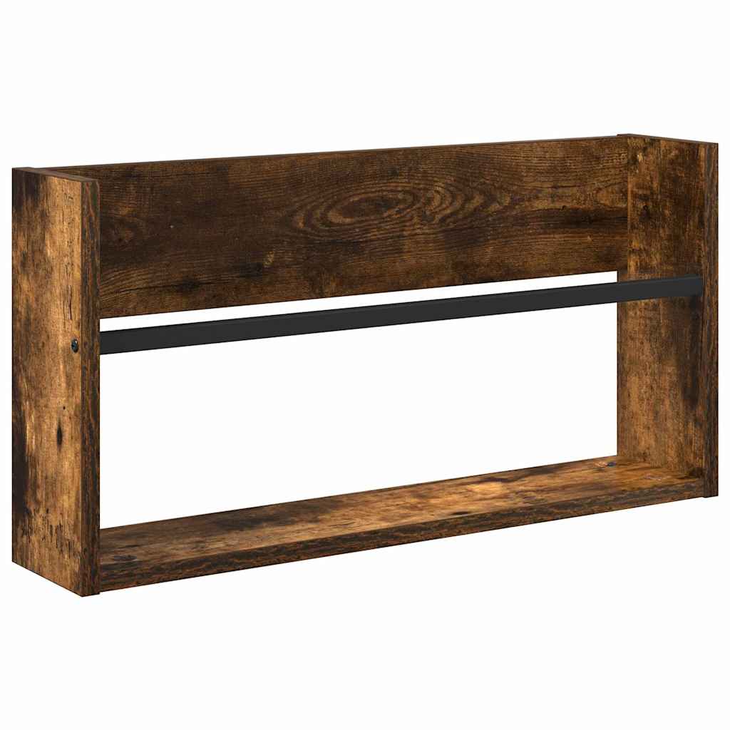 Žurnalų stovas su lentyna 2 pcs Rūkyta ąžuolas 60 x 12 x 30 cm